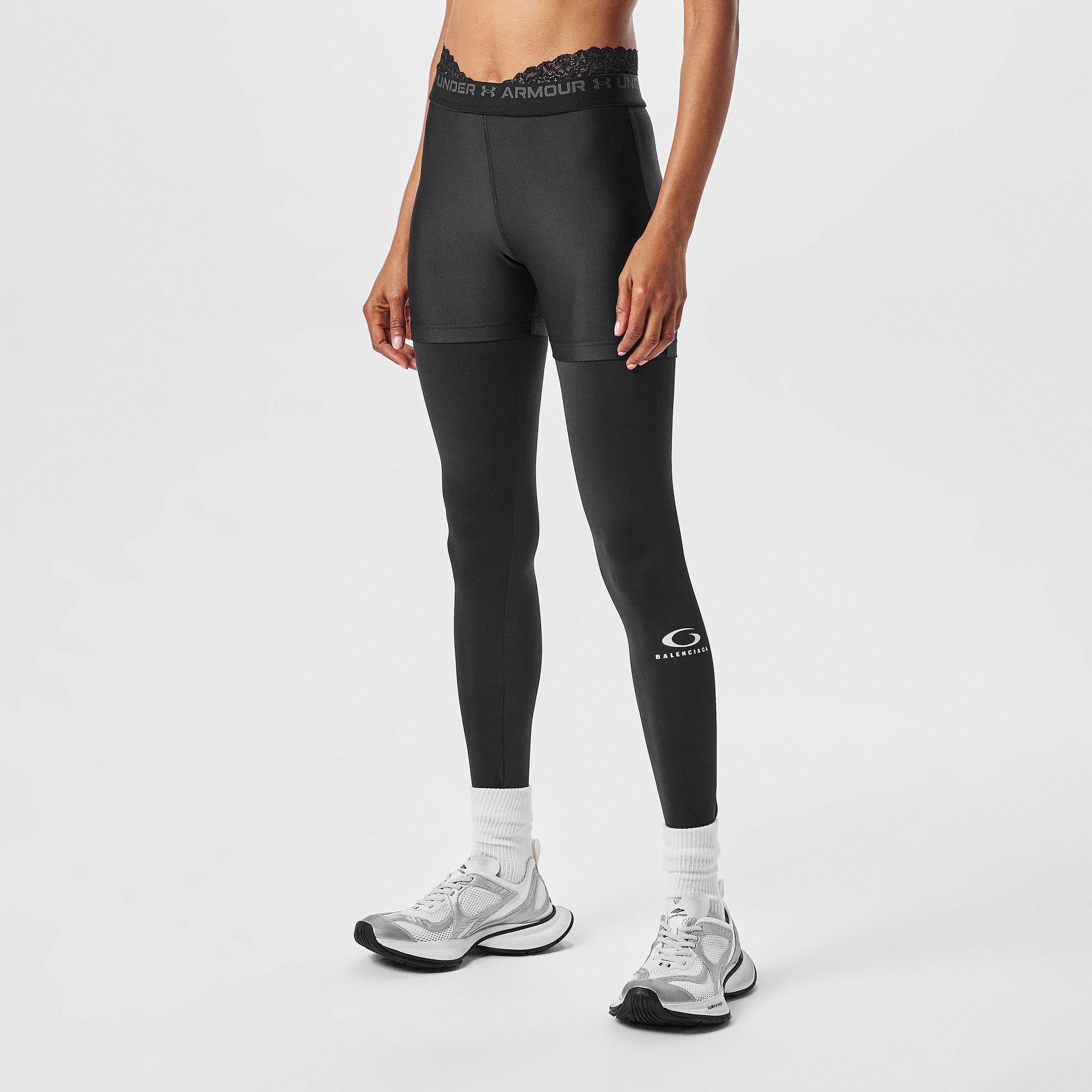 Black - Balenciaga - X Under Armour Lace Detail Leggings - 3
