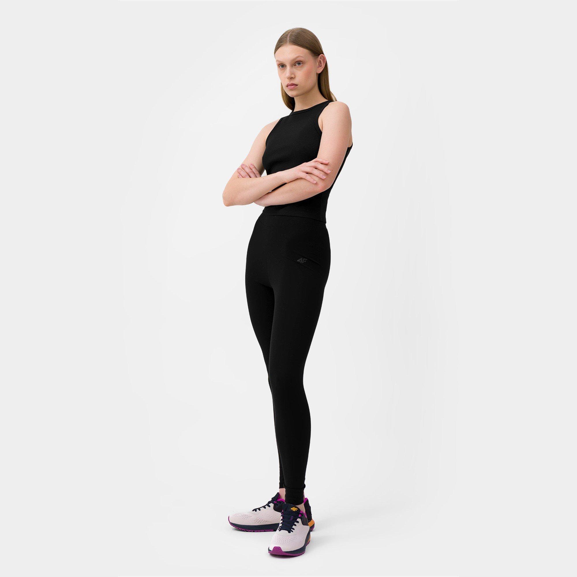 Deep Black - 4F - Women's Cotton Mix Leggings - 2