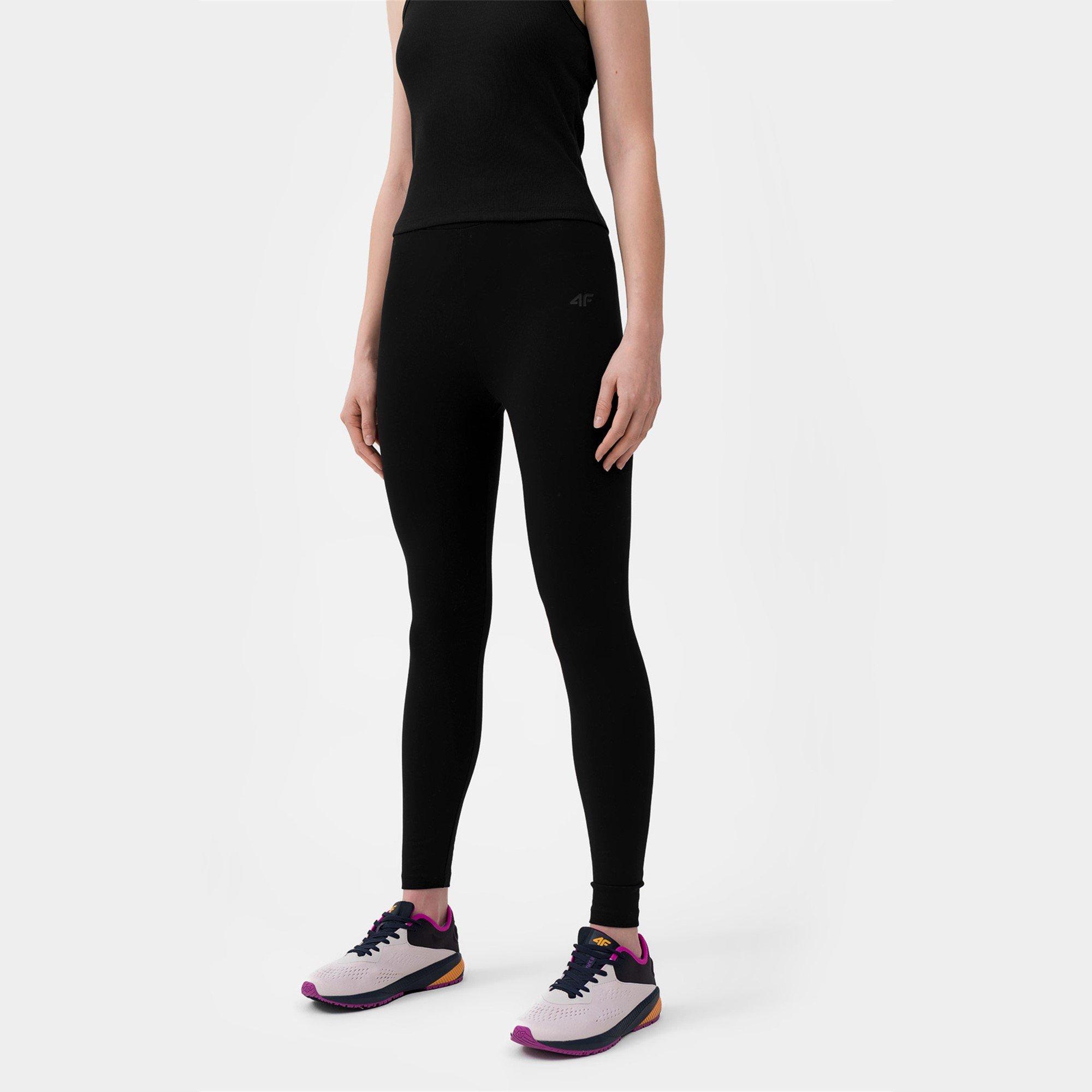 Deep Black - 4F - Women's Cotton Mix Leggings - 3