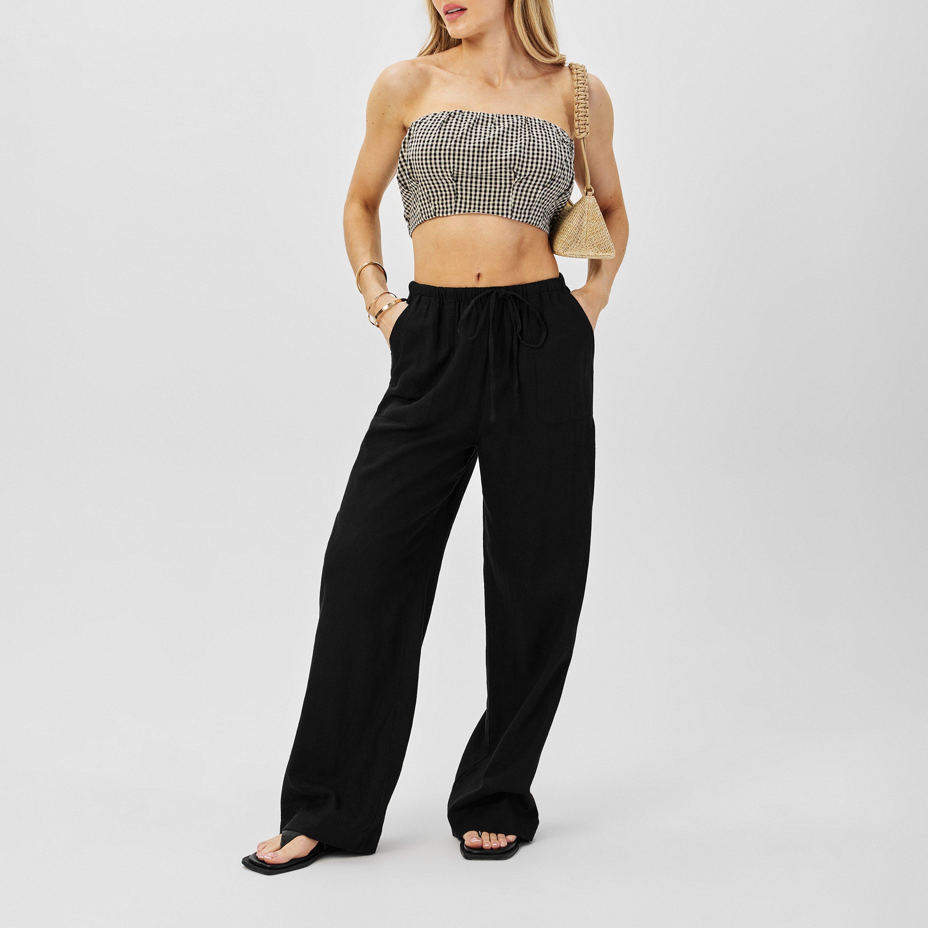 Black - Nobodys Child - Shona Wide Leg Trousers - 6