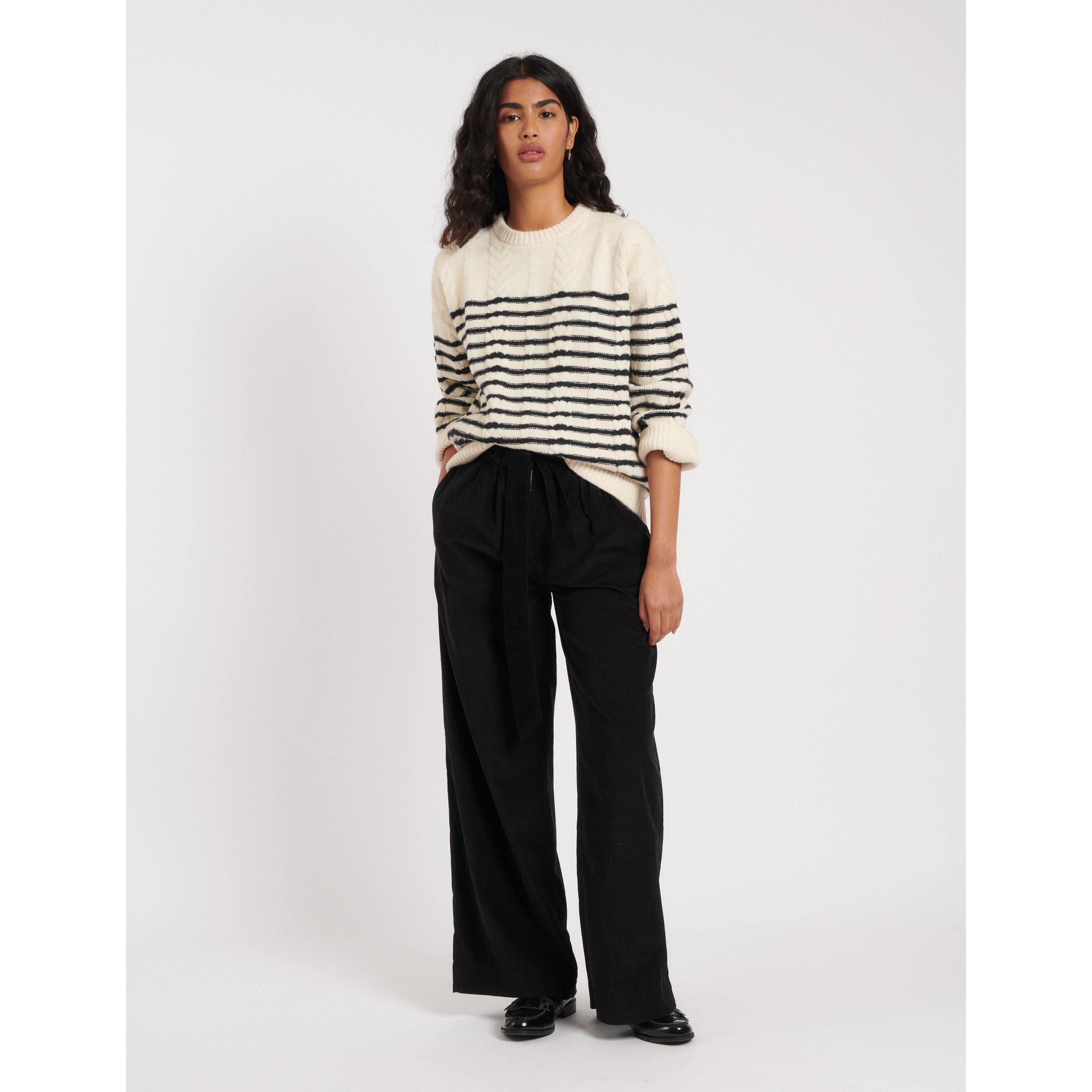 Black - Nobodys Child - Women's High Waisted Loose Fit Wide Leg Trousers - 1