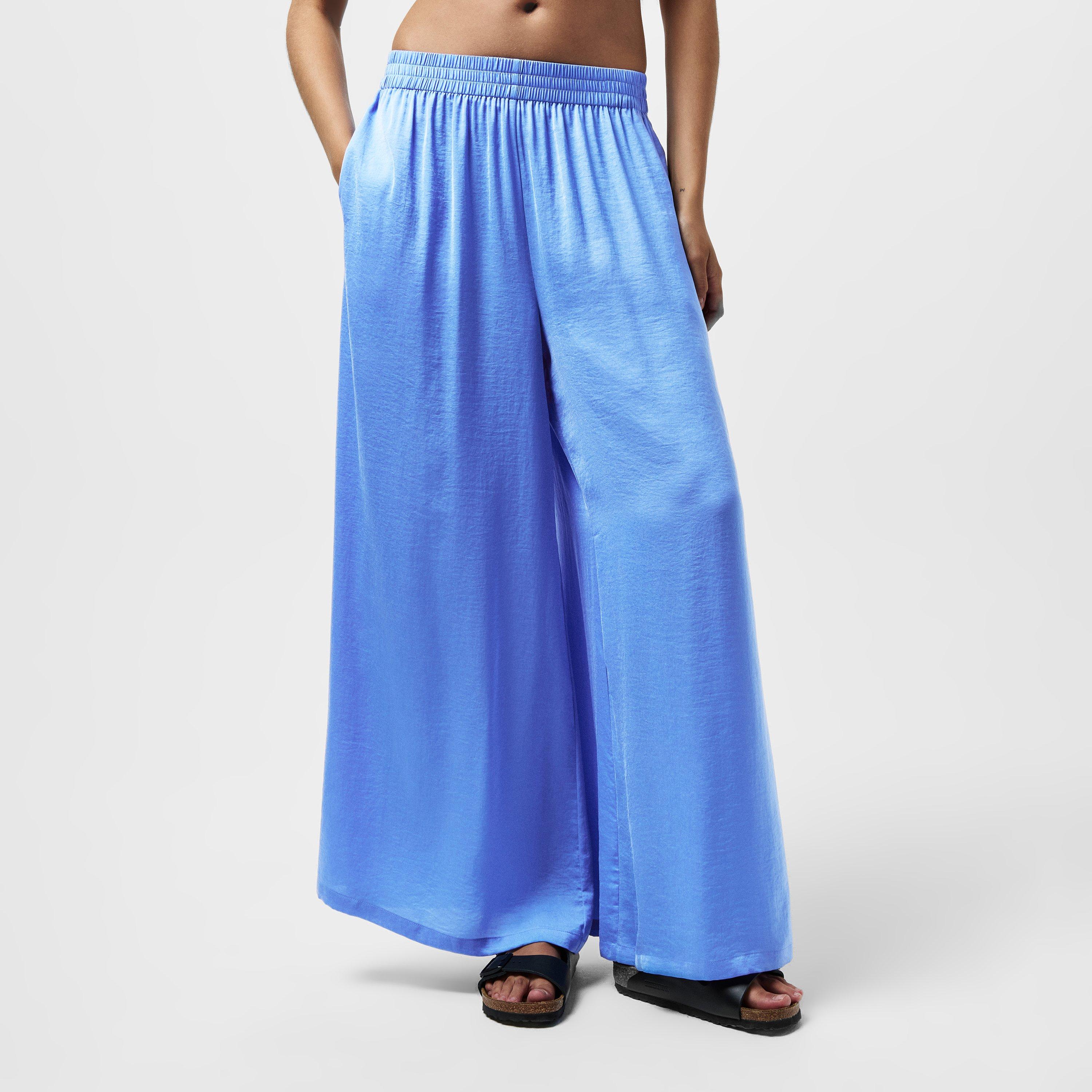 Cornflower Blue - French Connection - Women's FC Damasco Wide Leg Trousers - 3