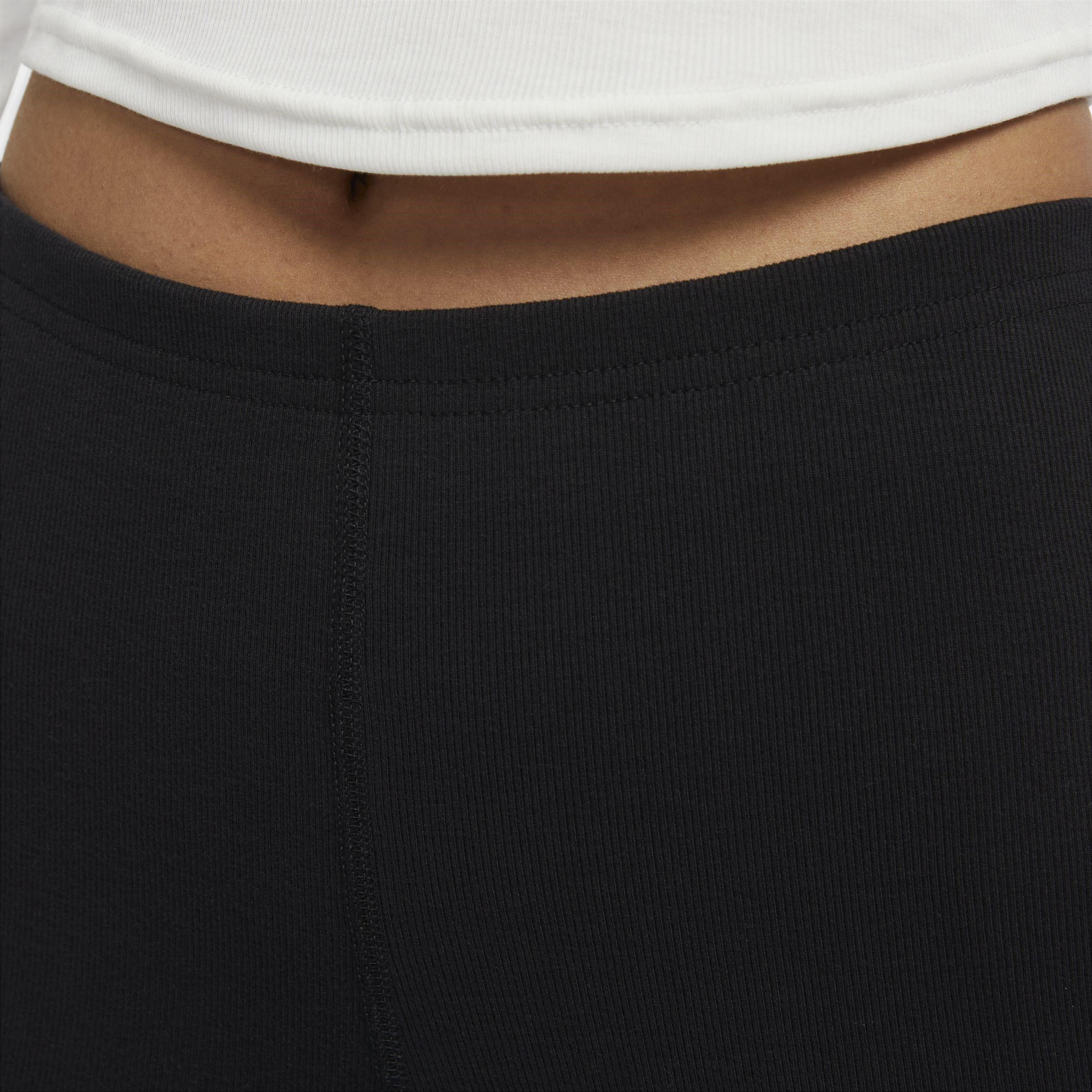Black/Sail - Nike - Sportswear Chill Knit Womens Tight Mini-Rib Flared Leggings - 3