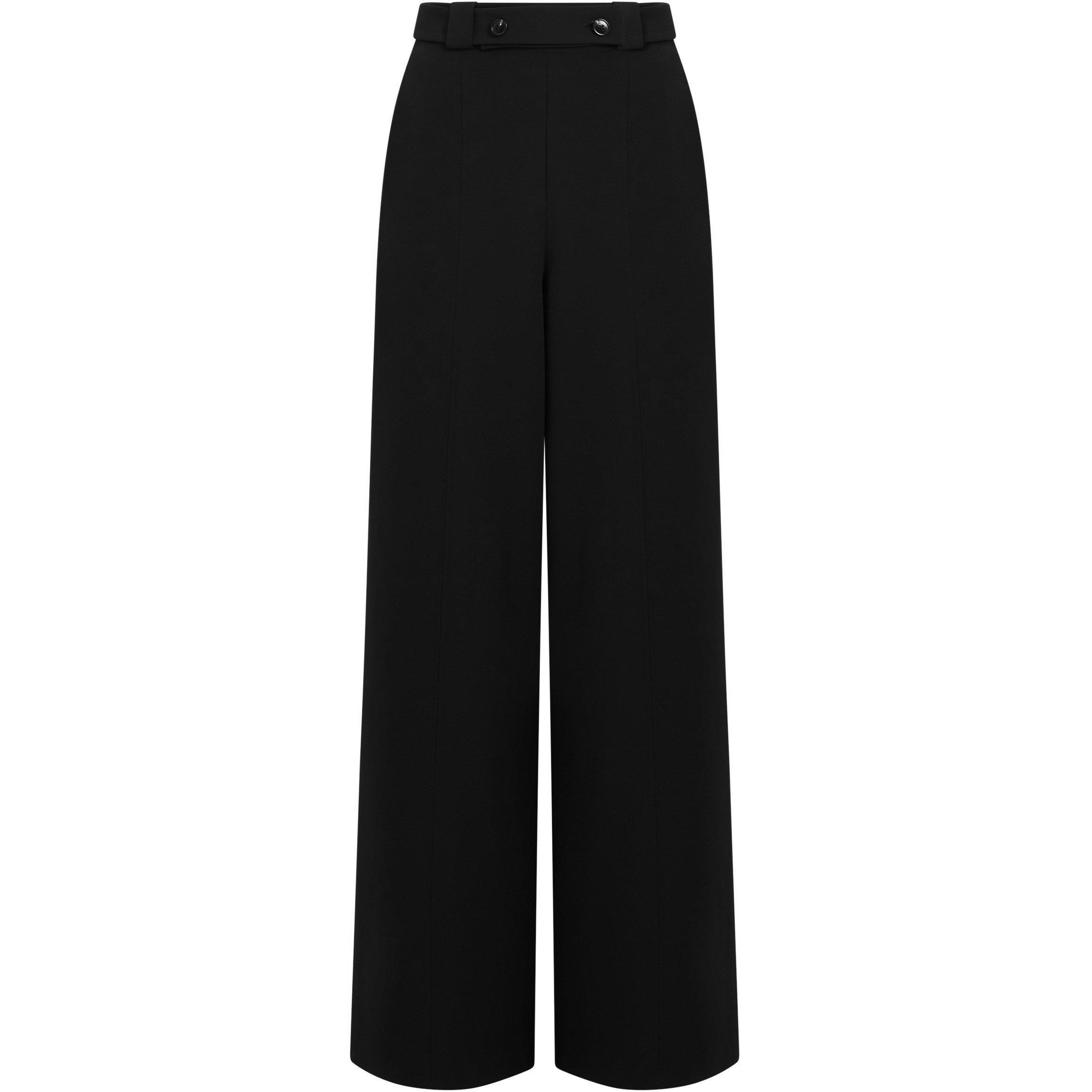 01-Blackout - French Connection - Women's Echo Crepe Wide Leg Trousers - 5