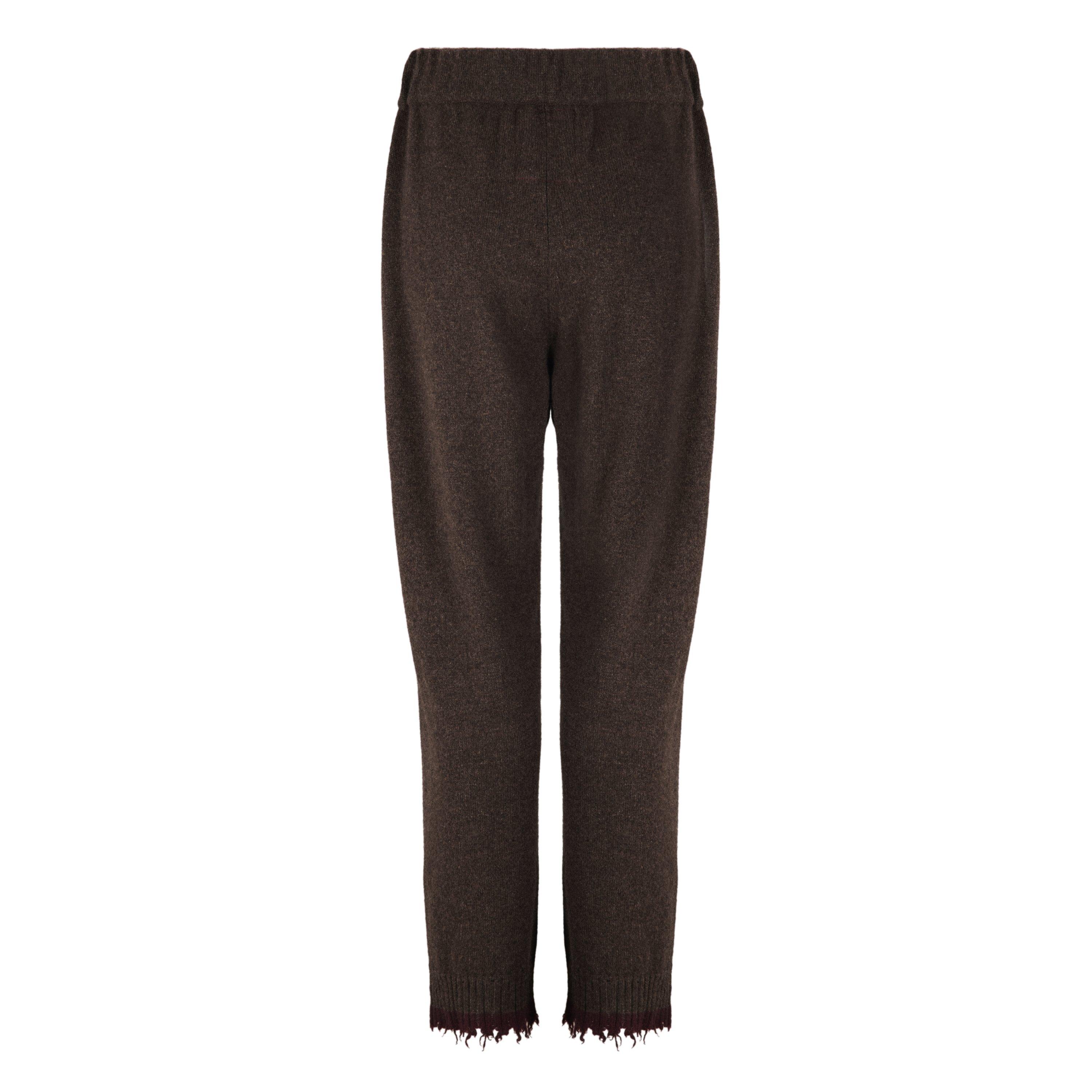 Brown/Red - Uma Wang - Women's Cashmere Relaxed-Fit Tapered Trousers - 2