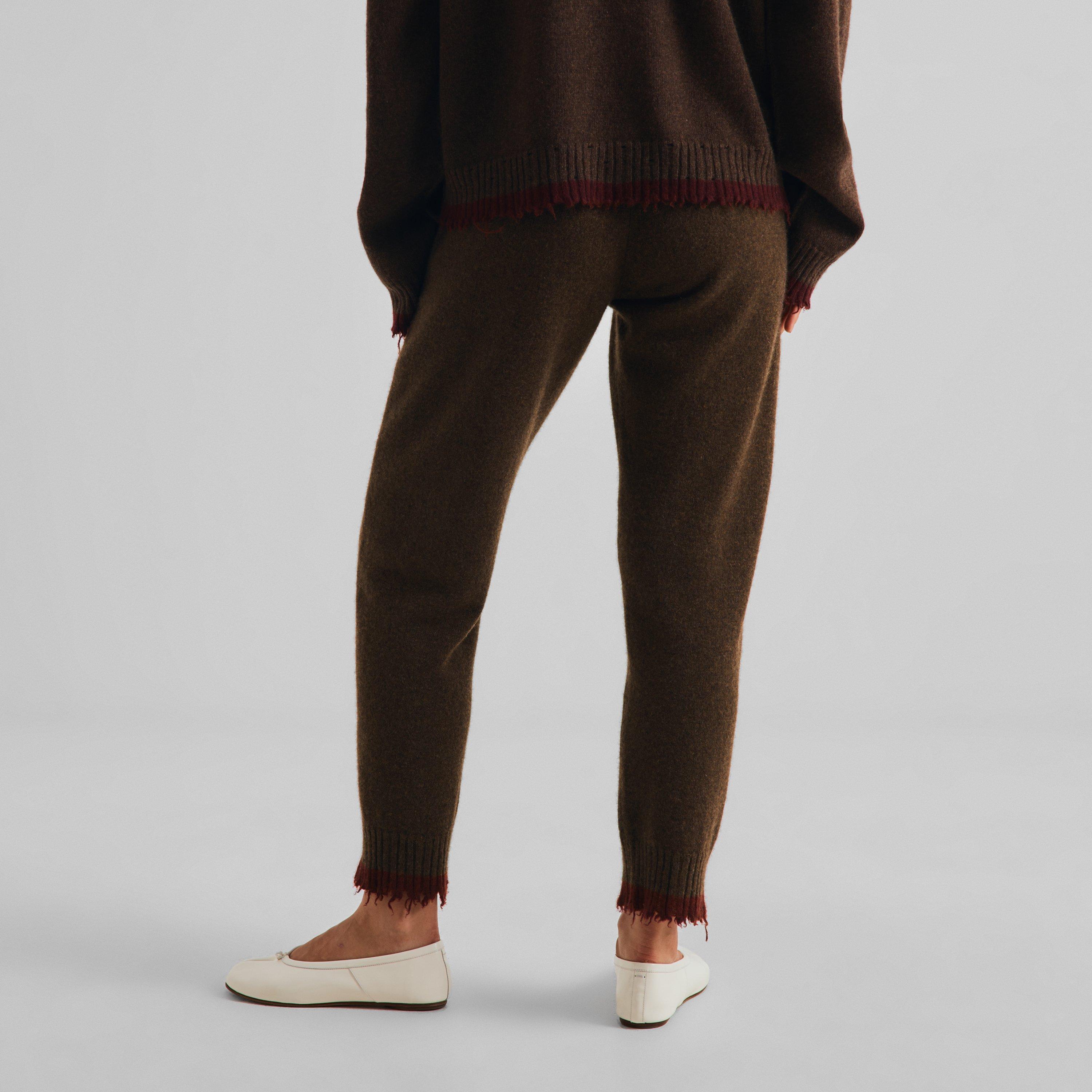 Brown/Red - Uma Wang - Women's Cashmere Relaxed-Fit Tapered Trousers - 4