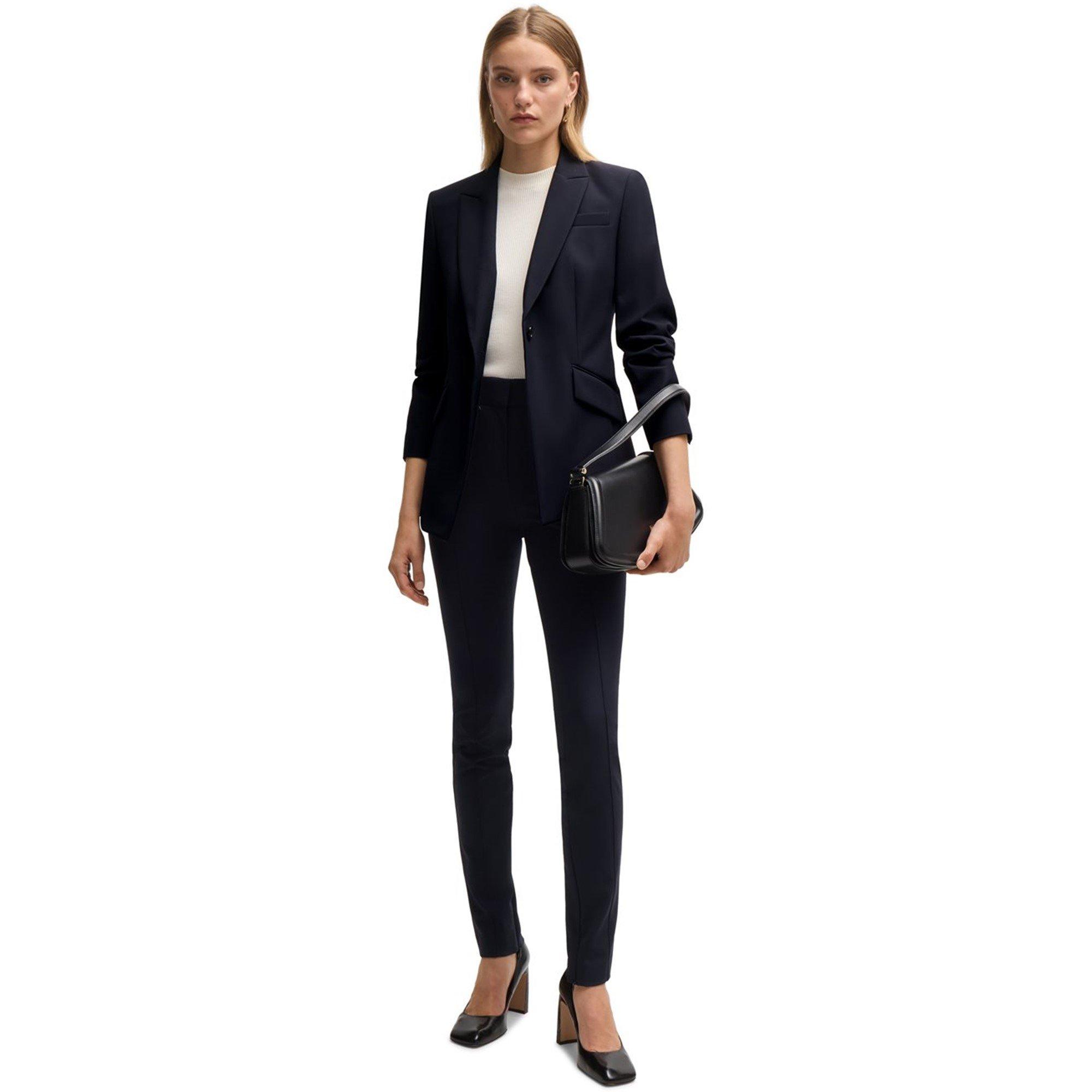 Bleu foncé - Boss - Women's Tukeva Slim Fit Trousers - 3