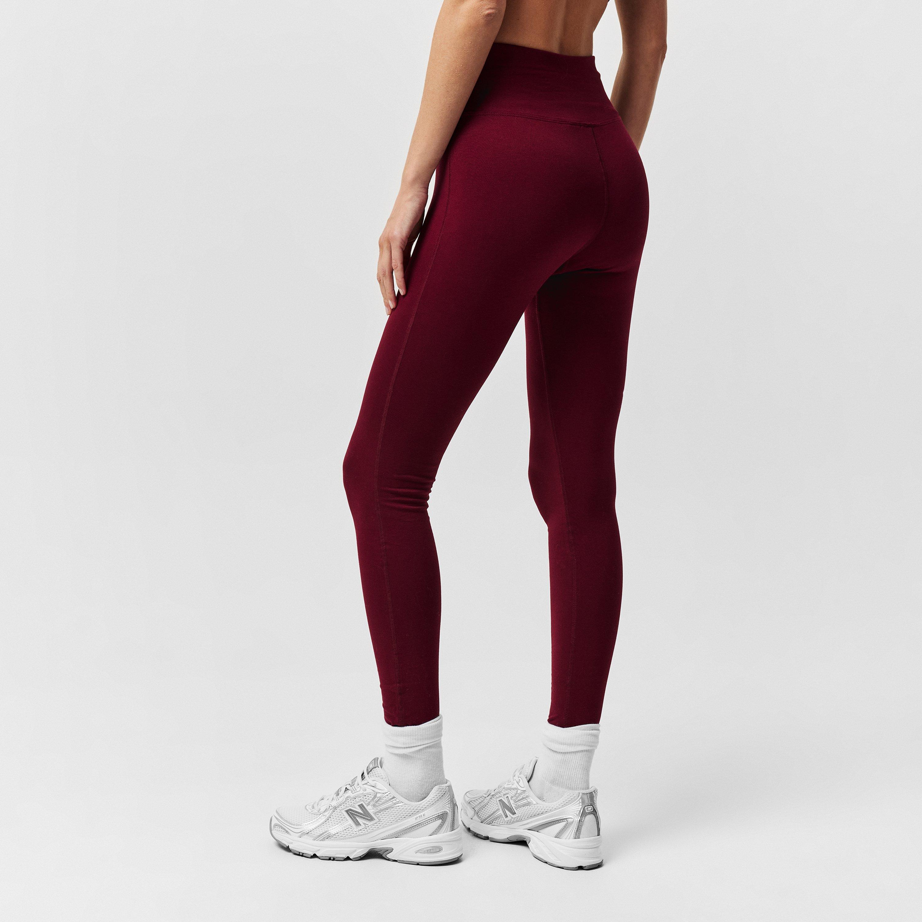 Burgundy - Miso - Wrap Waist Leggings - 3