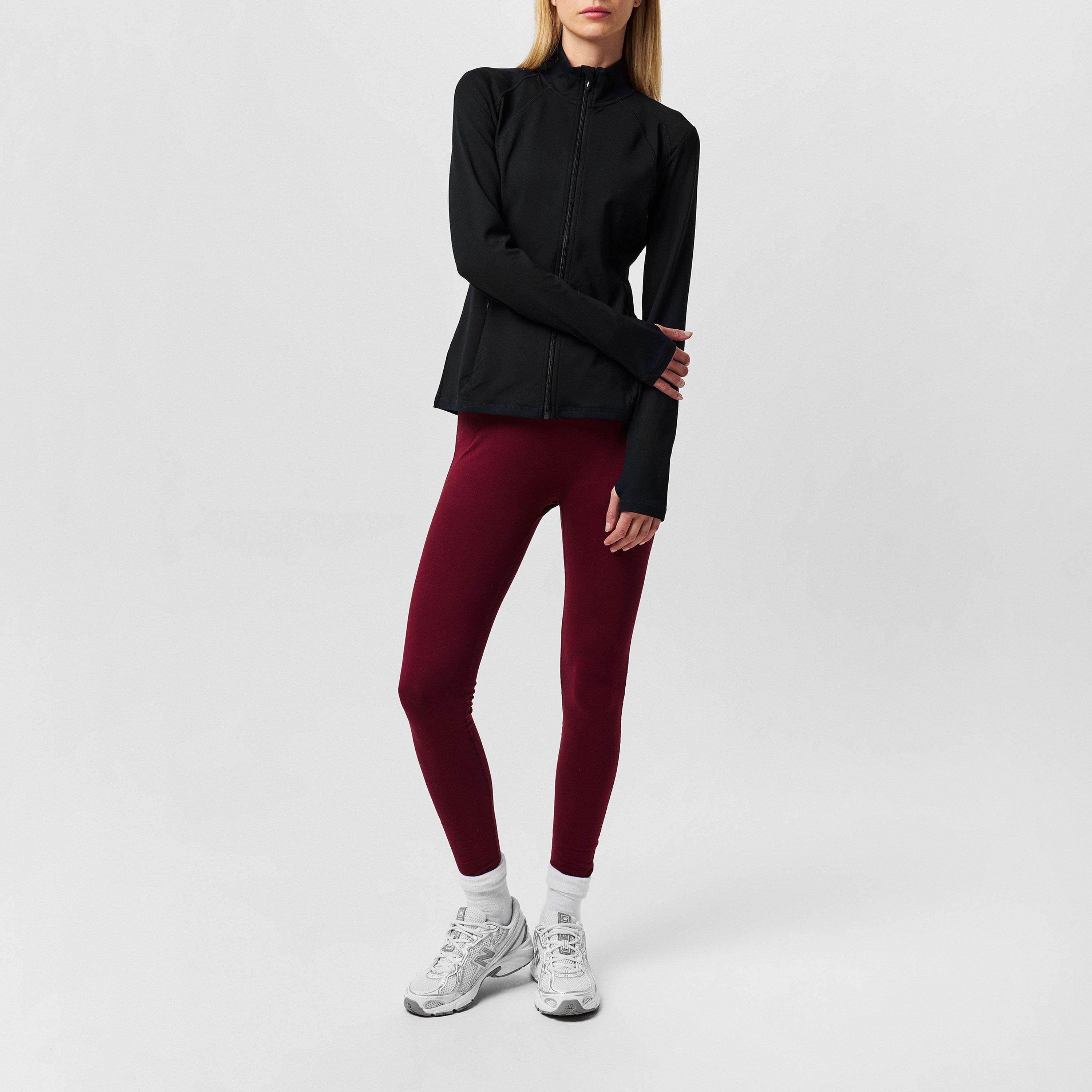 Burgundy - Miso - Wrap Waist Leggings - 4