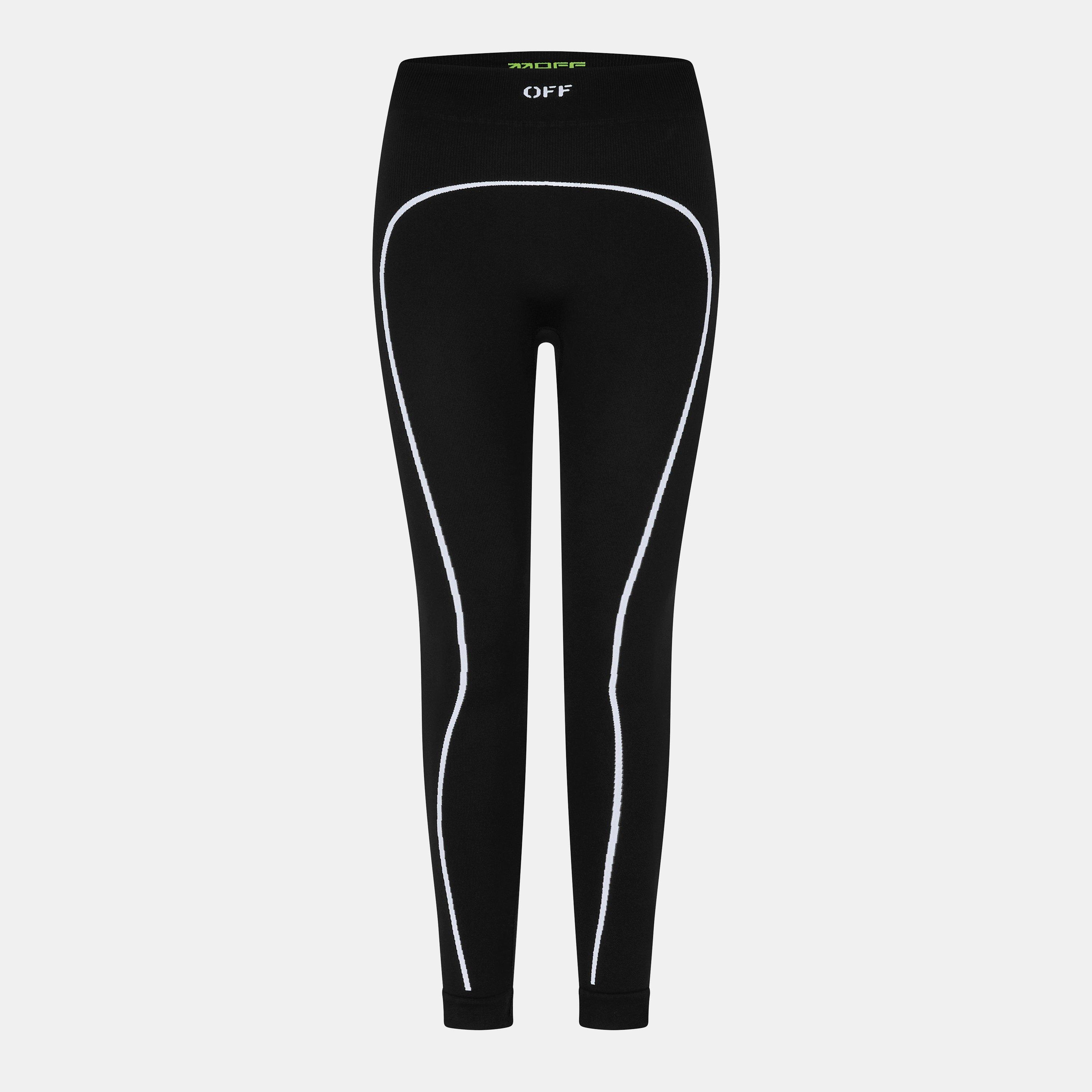 Black - Off White - Women's Seamless Leggings - 1