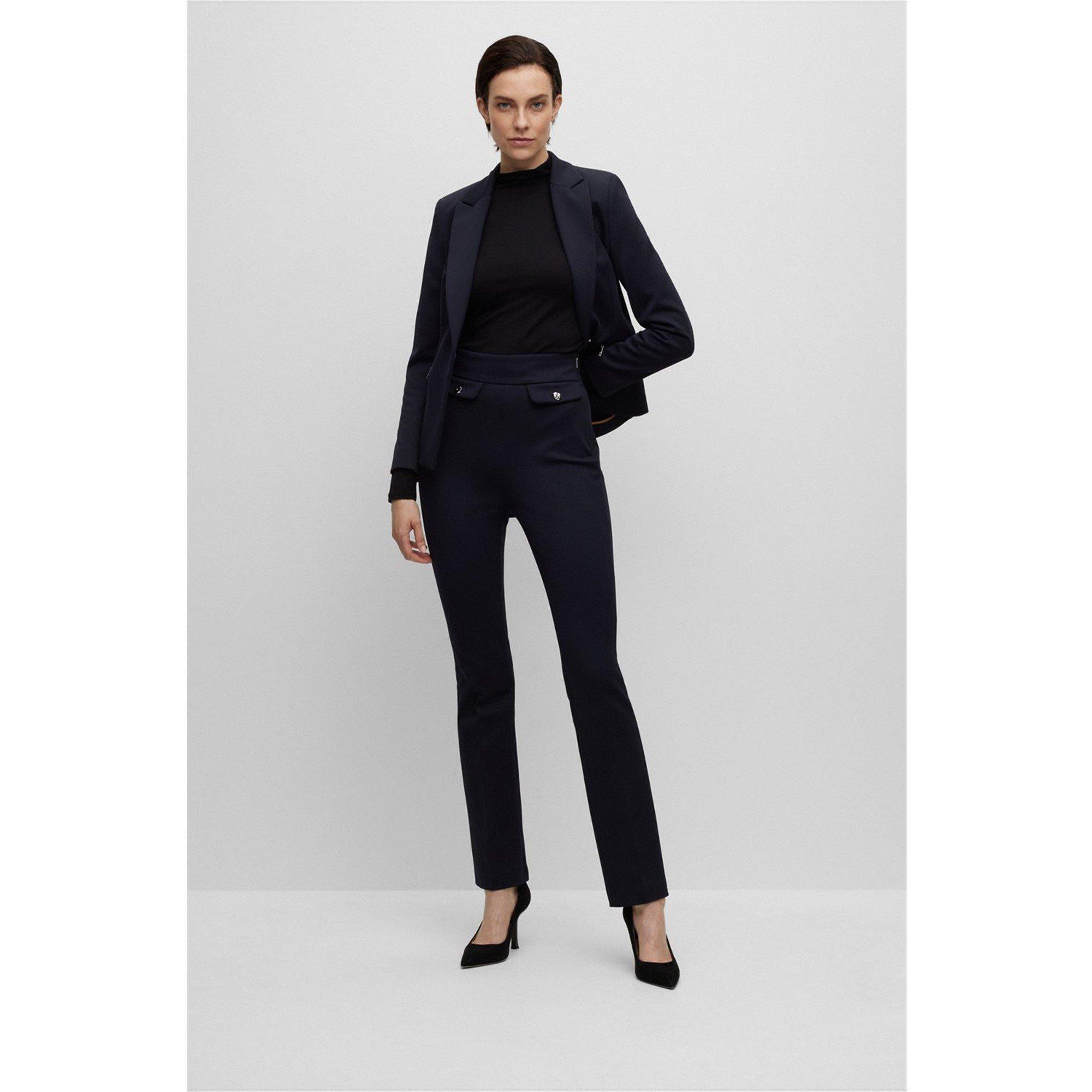 Dark Blue 404 - Boss - Women's Tubeka Slim Fit Trousers - 5