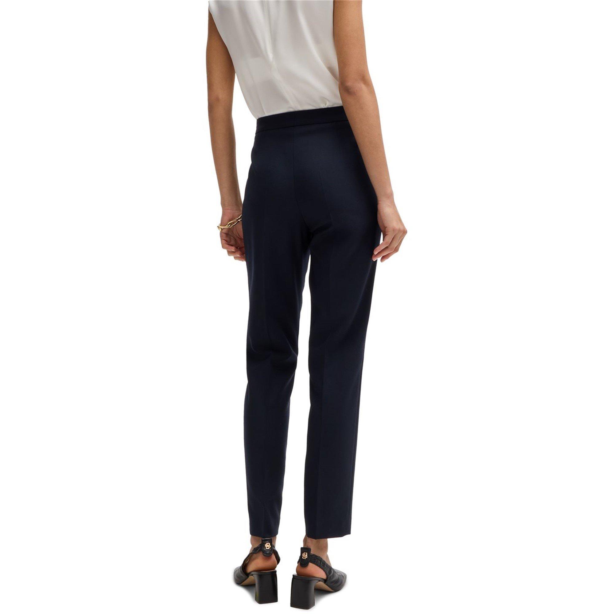 Navy - Boss - Women's Tiluna Slim Fit Trousers - 2