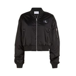 De S à 3XL Cropped Satin Bomber Jacket