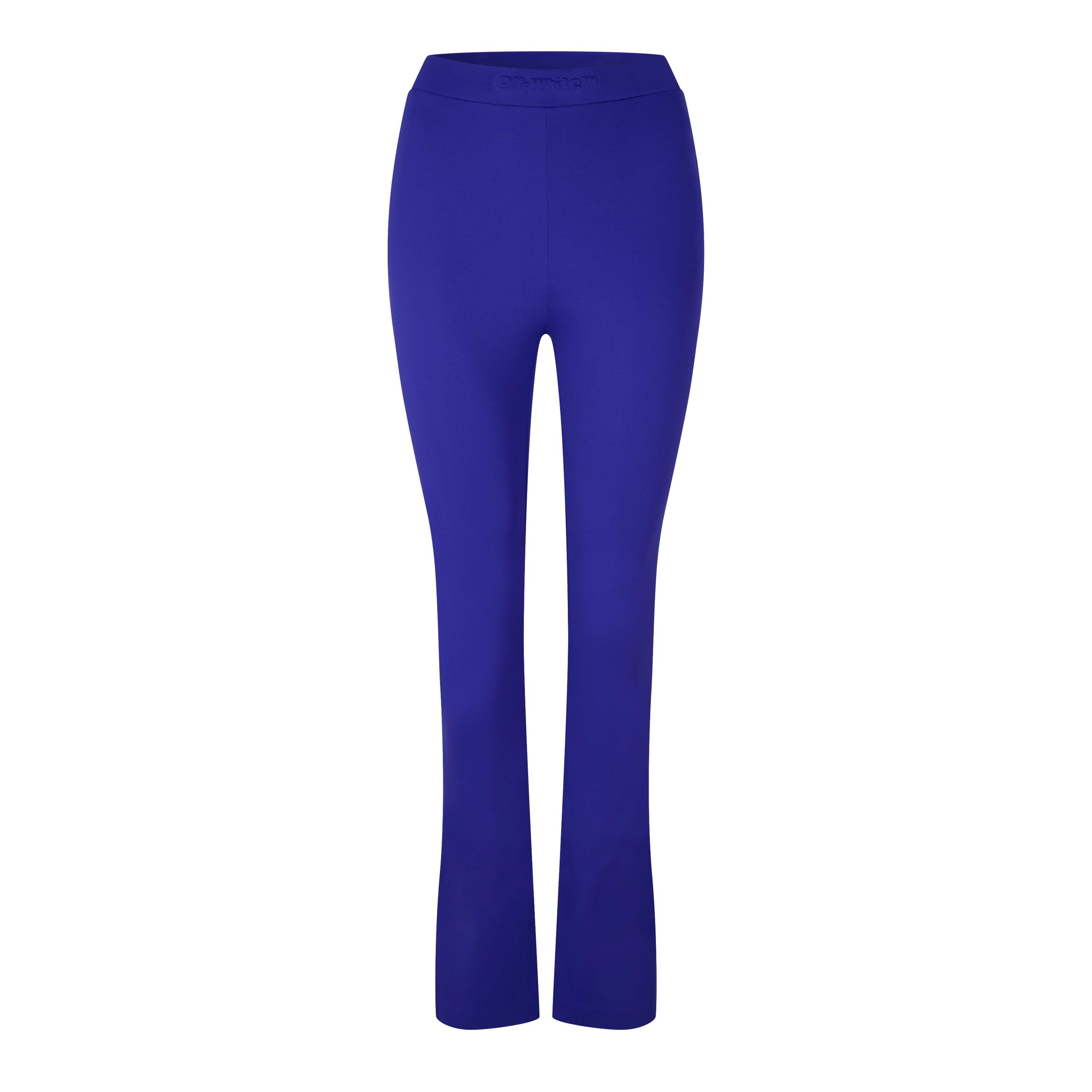 Purple - Off White - Women's Flared Leggings - 1