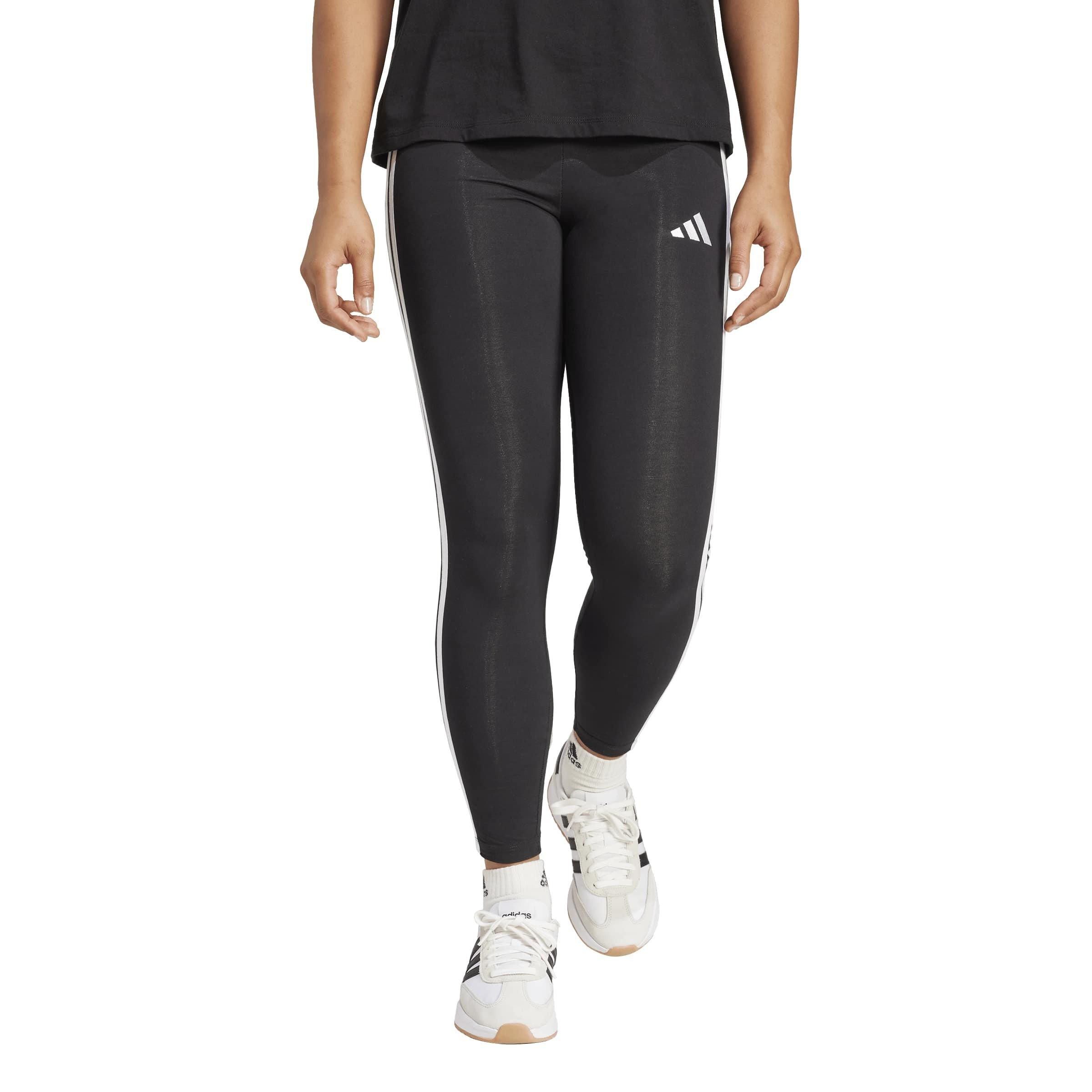 Schwarz/Weiß - adidas - Essentials 3 Stripe Leggings Womens - 2