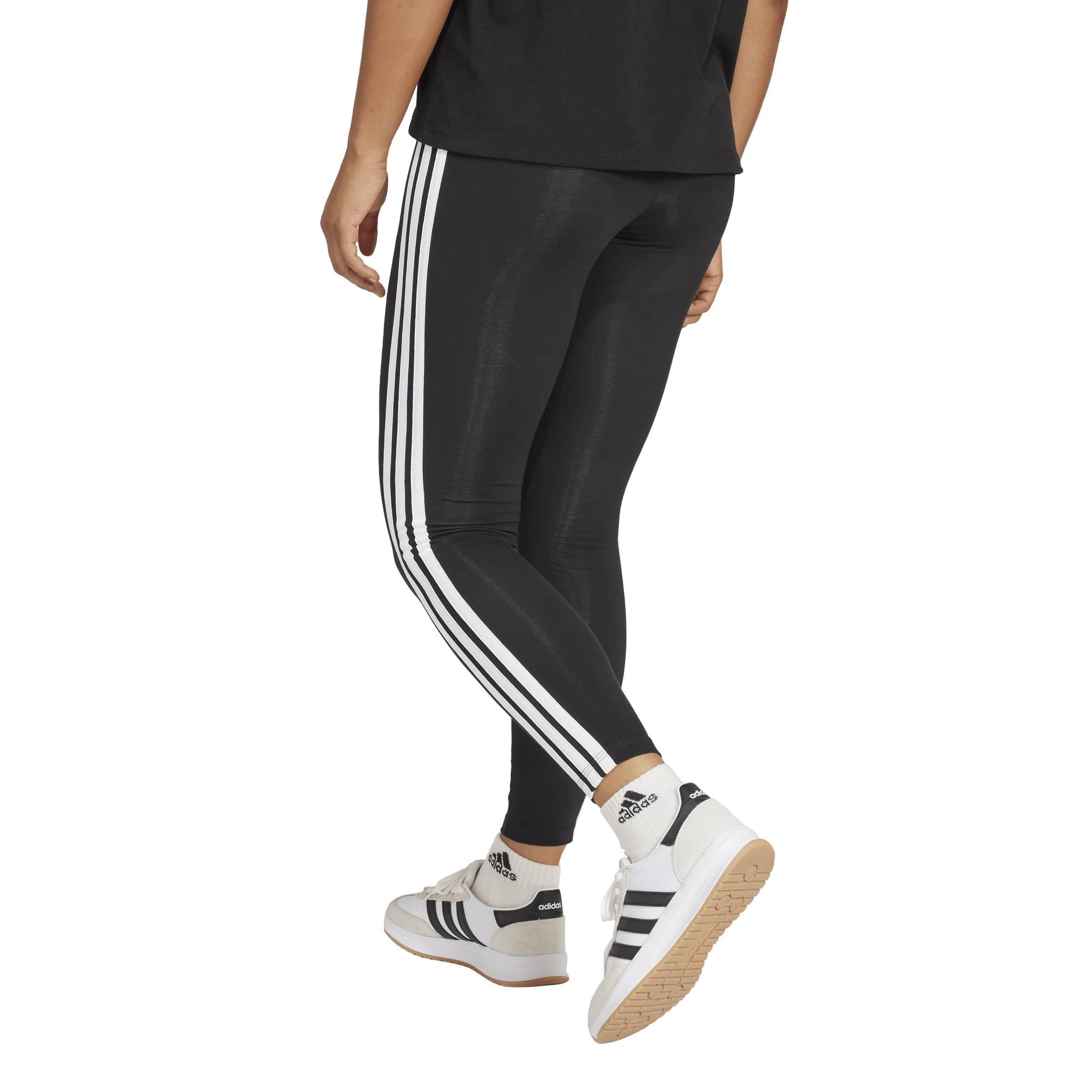 Schwarz/Weiß - adidas - Essentials 3 Stripe Leggings Womens - 3