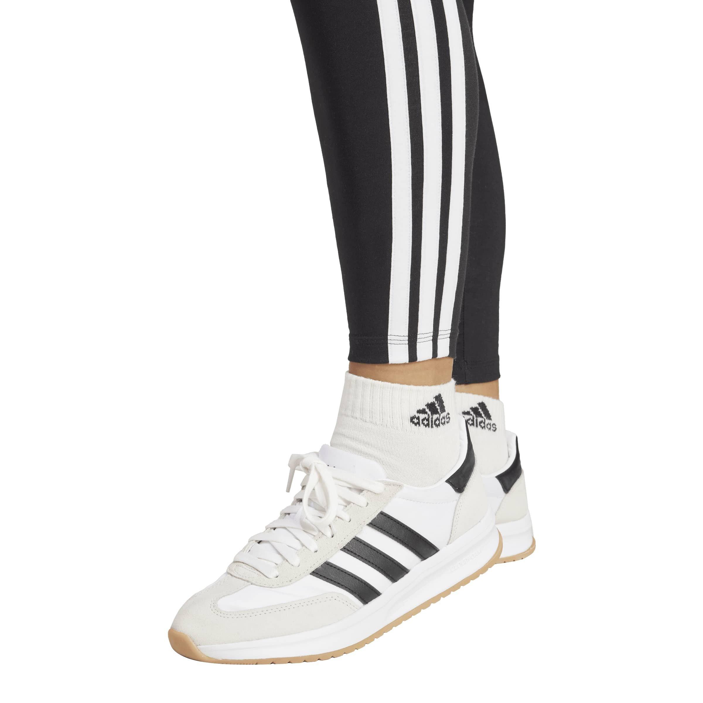 Schwarz/Weiß - adidas - Essentials 3 Stripe Leggings Womens - 4
