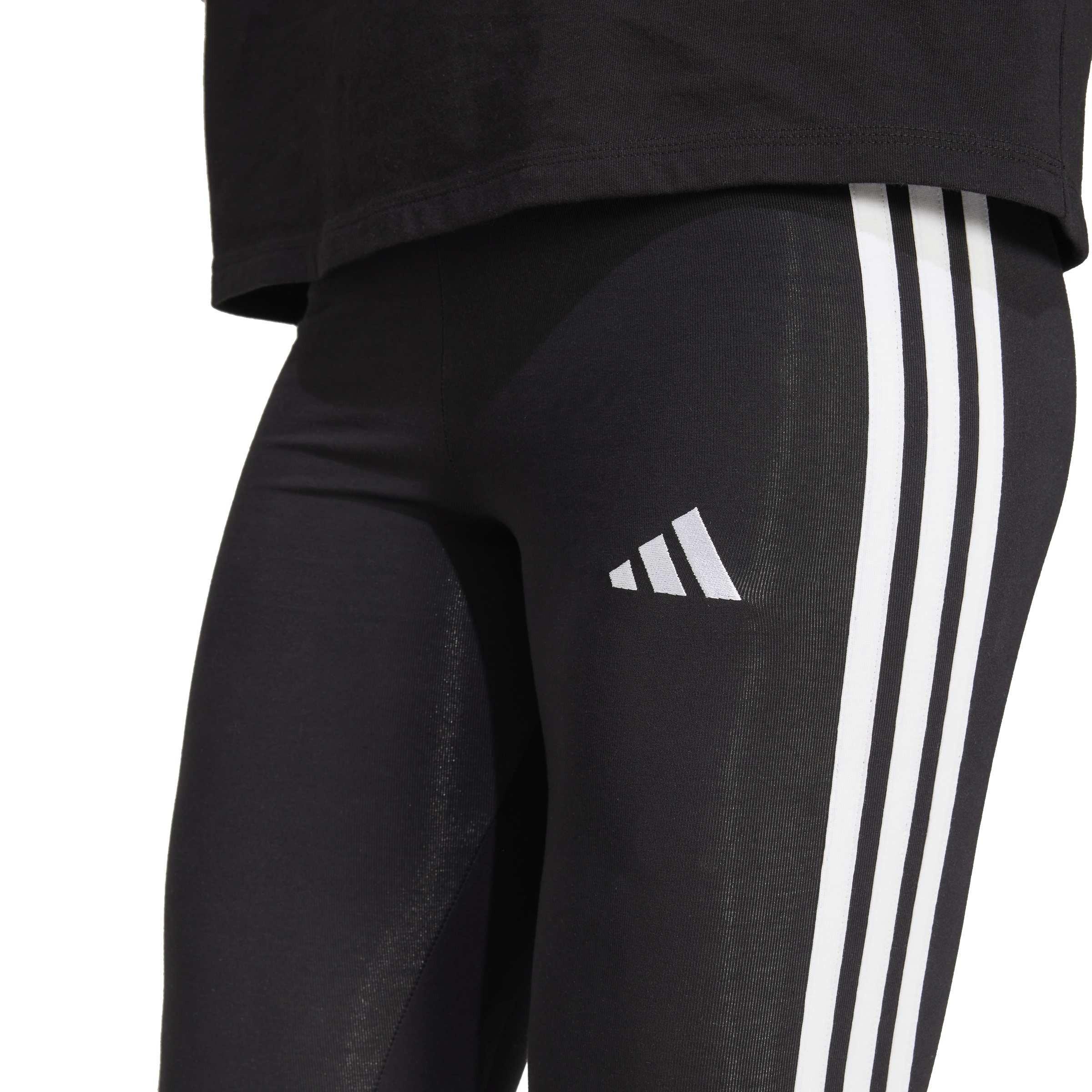 Schwarz/Weiß - adidas - Essentials 3 Stripe Leggings Womens - 5