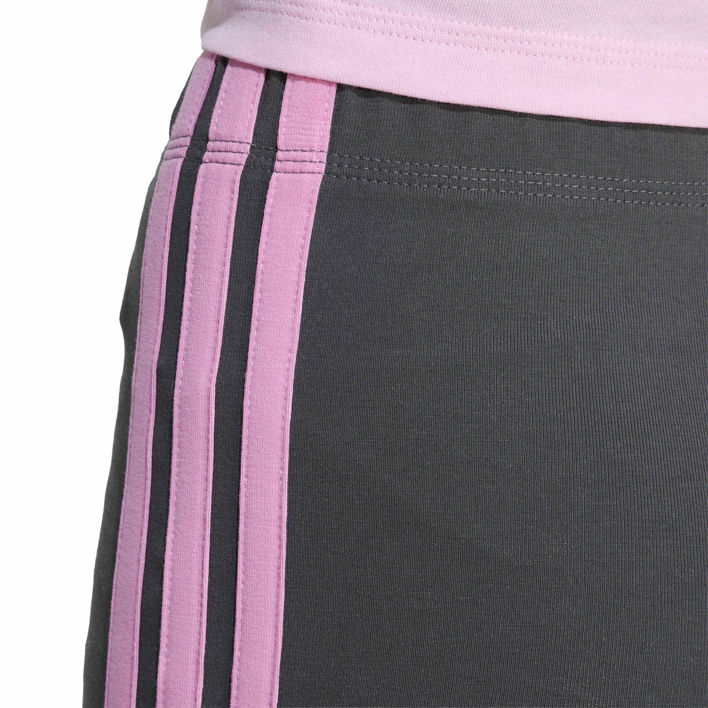 Carbon/Pink - adidas - Essentials 3 Stripe Leggings Womens - 5
