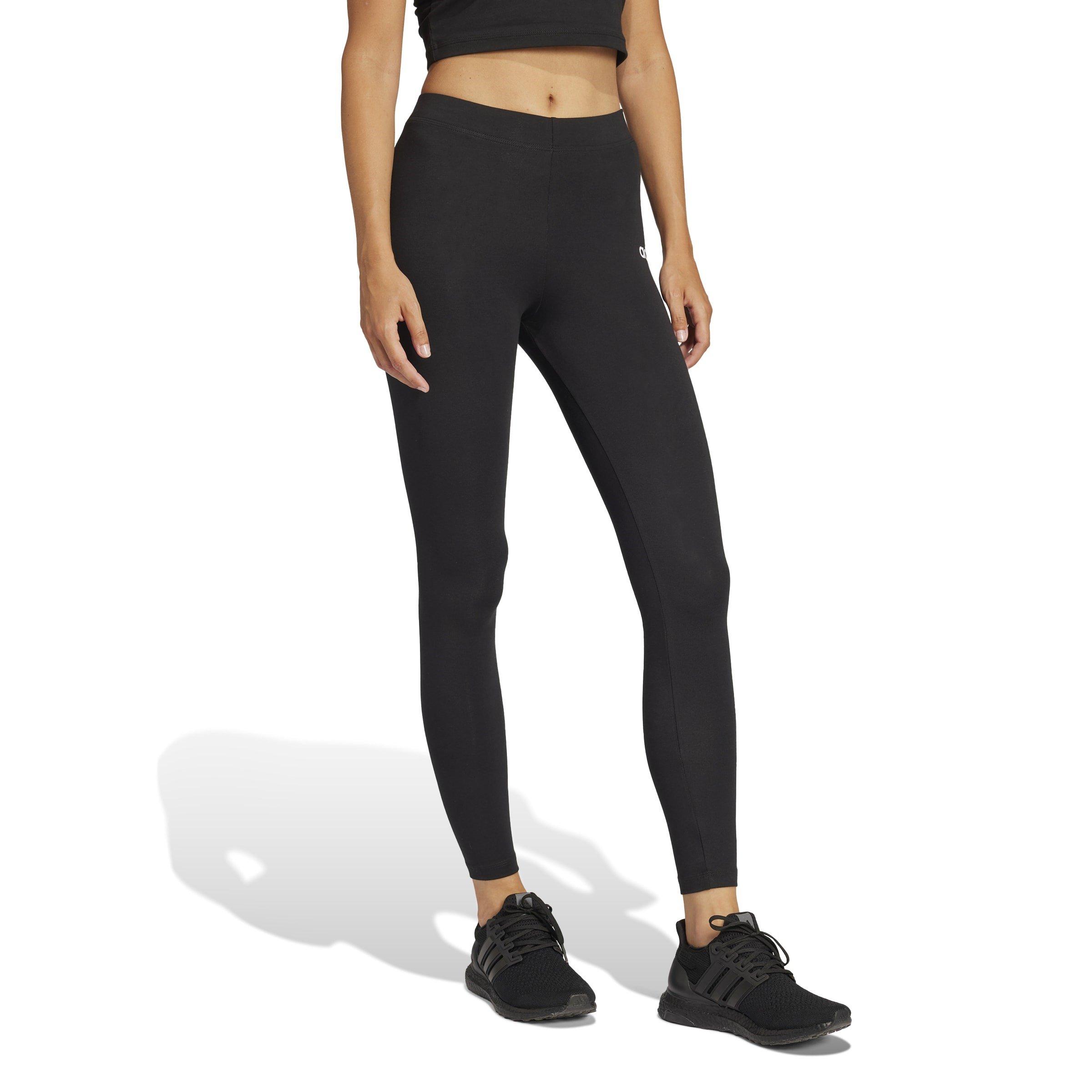 Black Linear - adidas - Essentials 3 Stripe Leggings Womens - 4