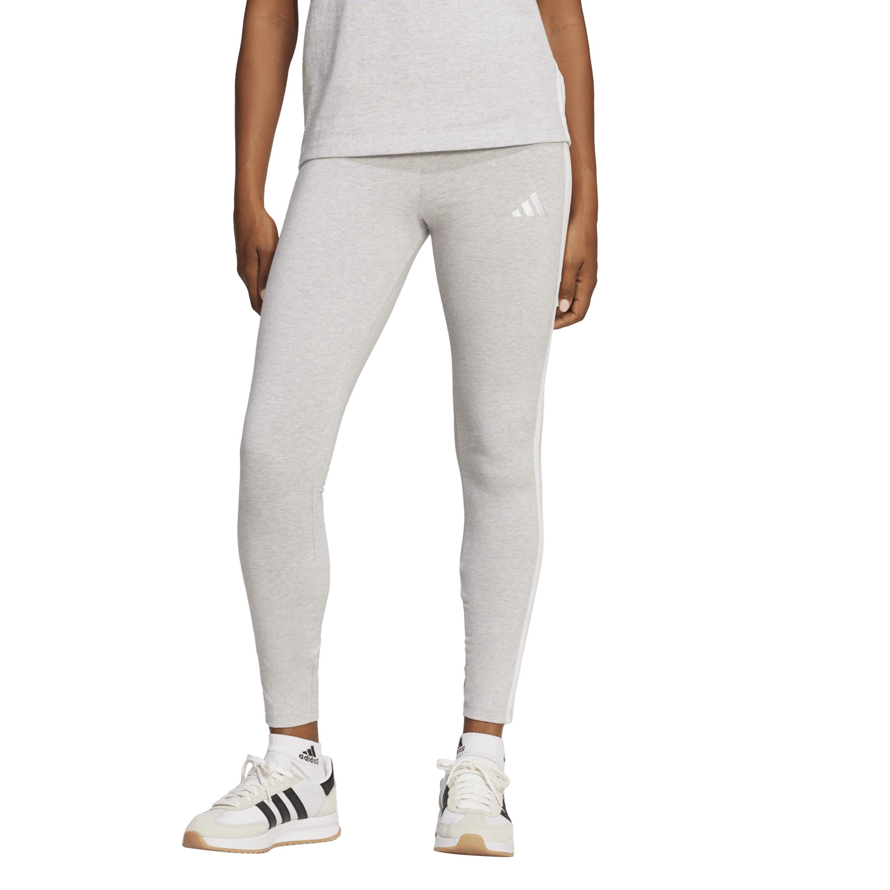 Heather Grey - adidas - Essentials 3 Stripe Leggings Womens - 2
