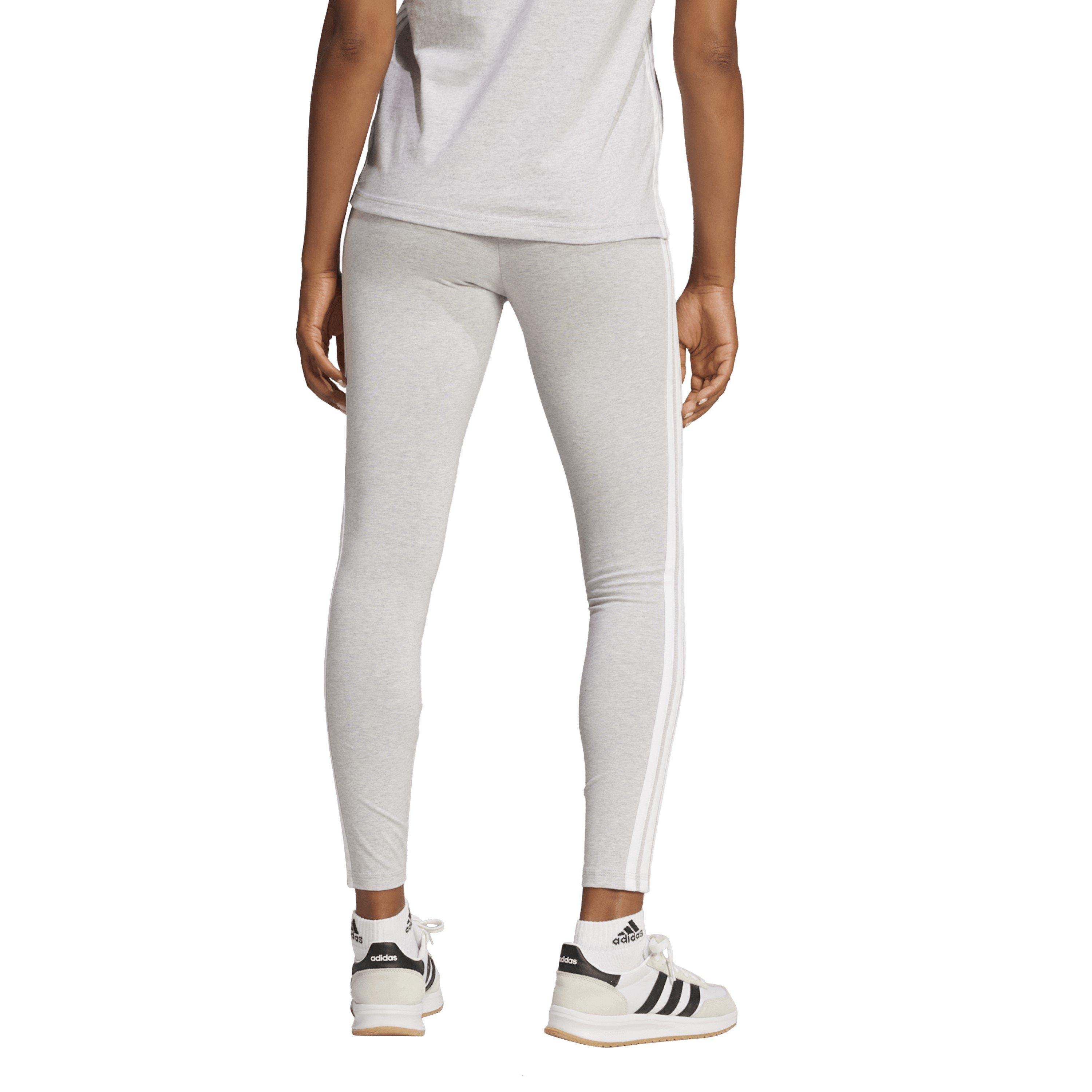 Heather Grey - adidas - Essentials 3 Stripe Leggings Womens - 3