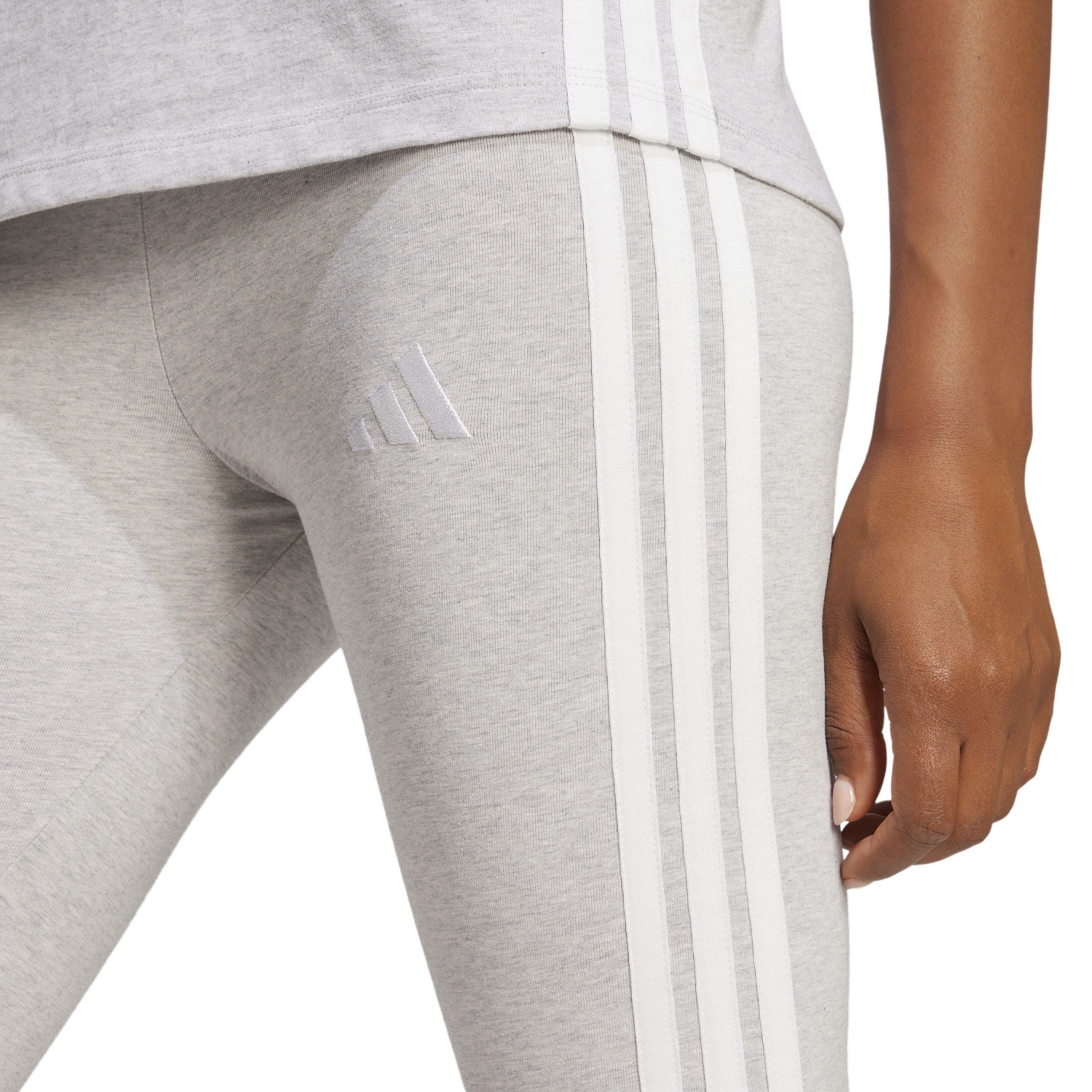 Heather Grey - adidas - Essentials 3 Stripe Leggings Womens - 5
