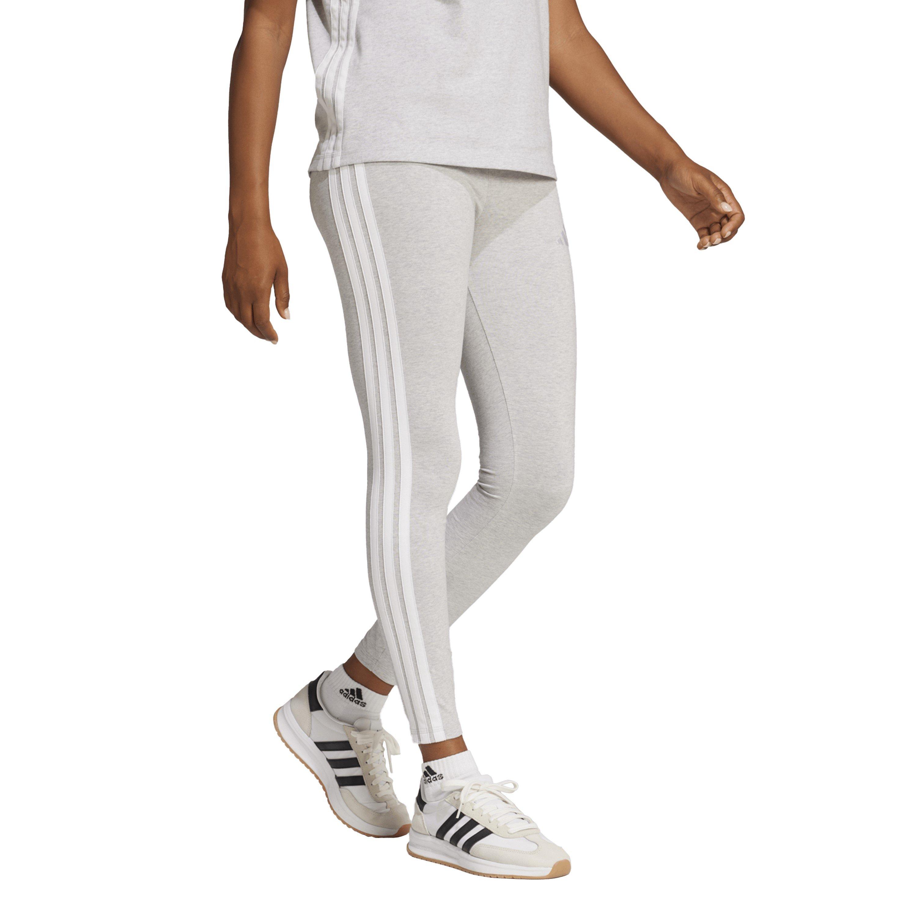 Heather Grey - adidas - Essentials 3 Stripe Leggings Womens - 6
