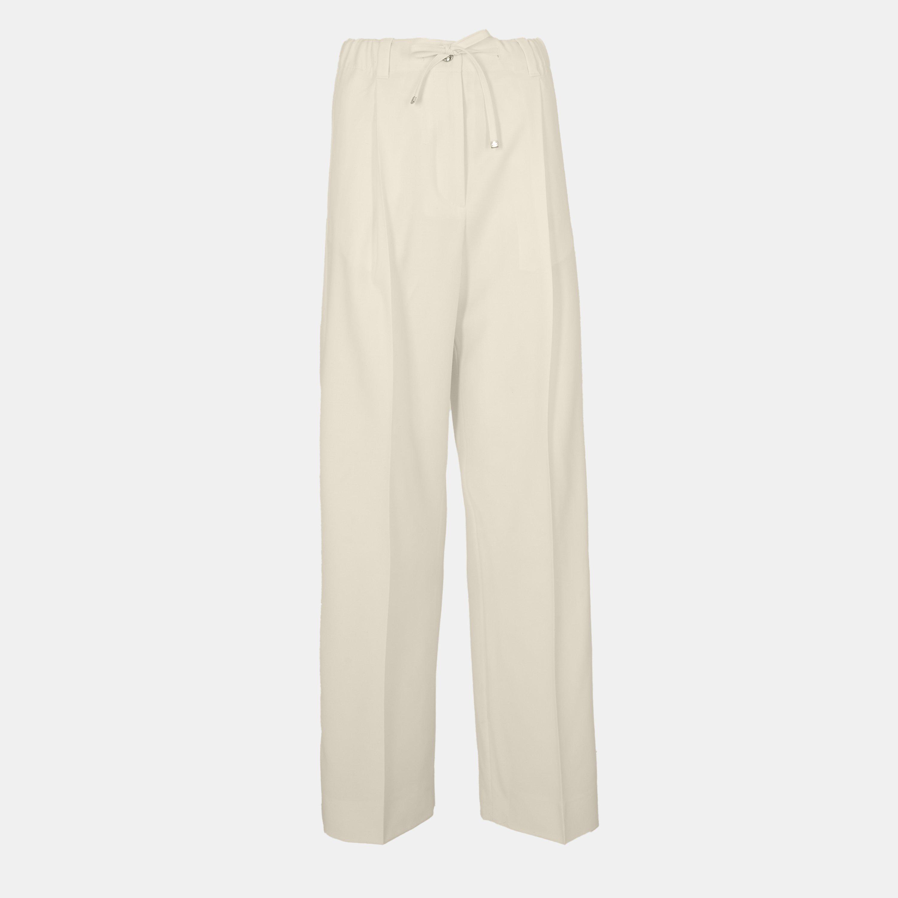 Moncler Women's Slim Fit Trousers - Cream 050 - Size 12 (M)
