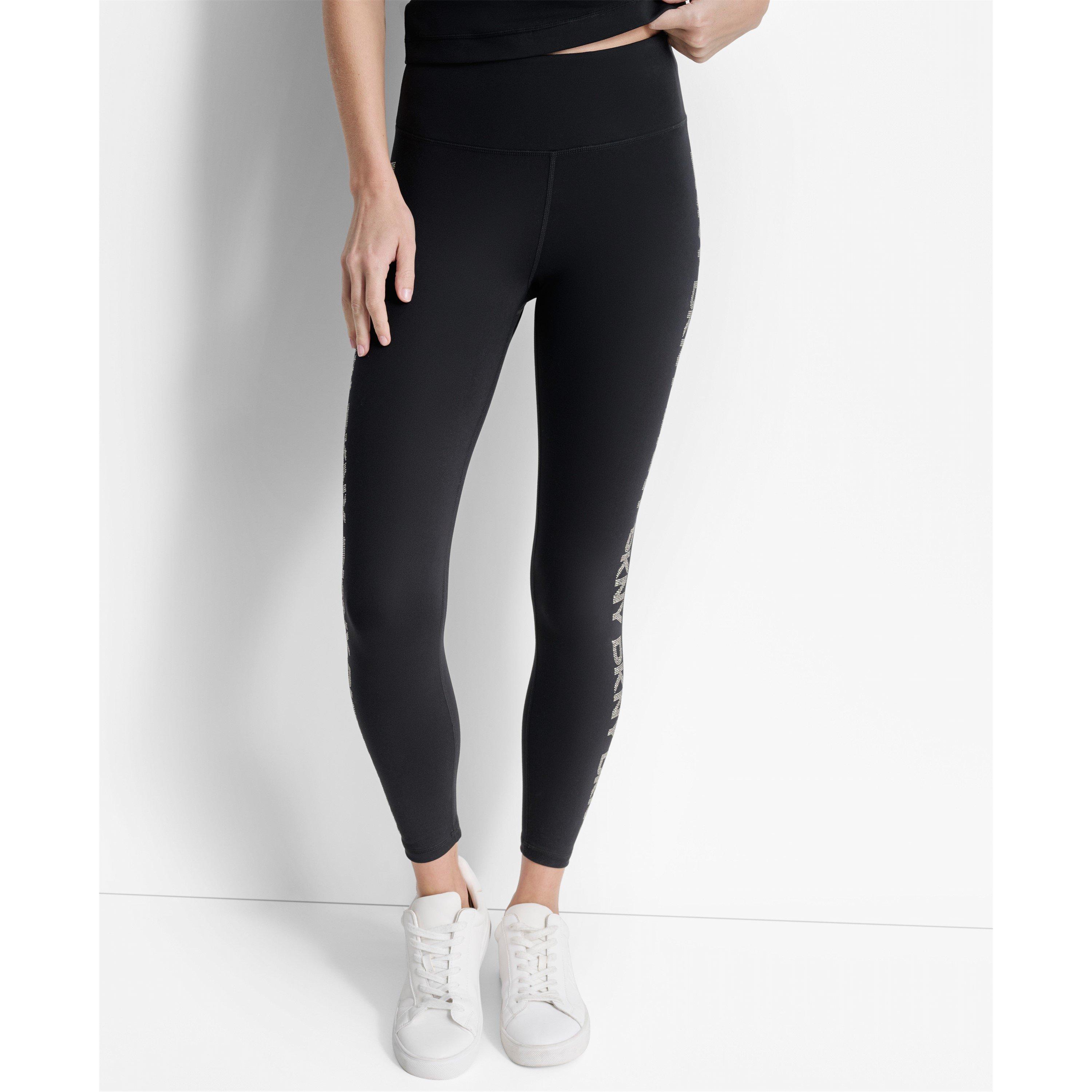 Dkny Women's Leggings - Black/Gunmetal - 10 (S)