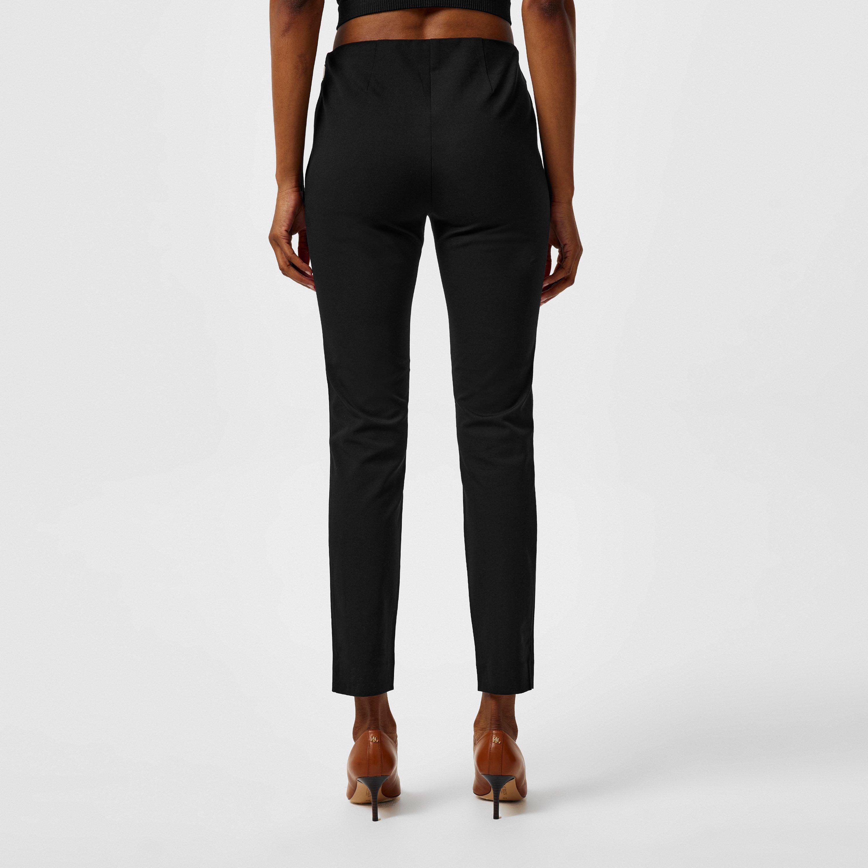 Black - Lauren by Ralph Lauren - Women's Keslina Cotton Ankle Length Mid Rise Skinny Trousers - 4