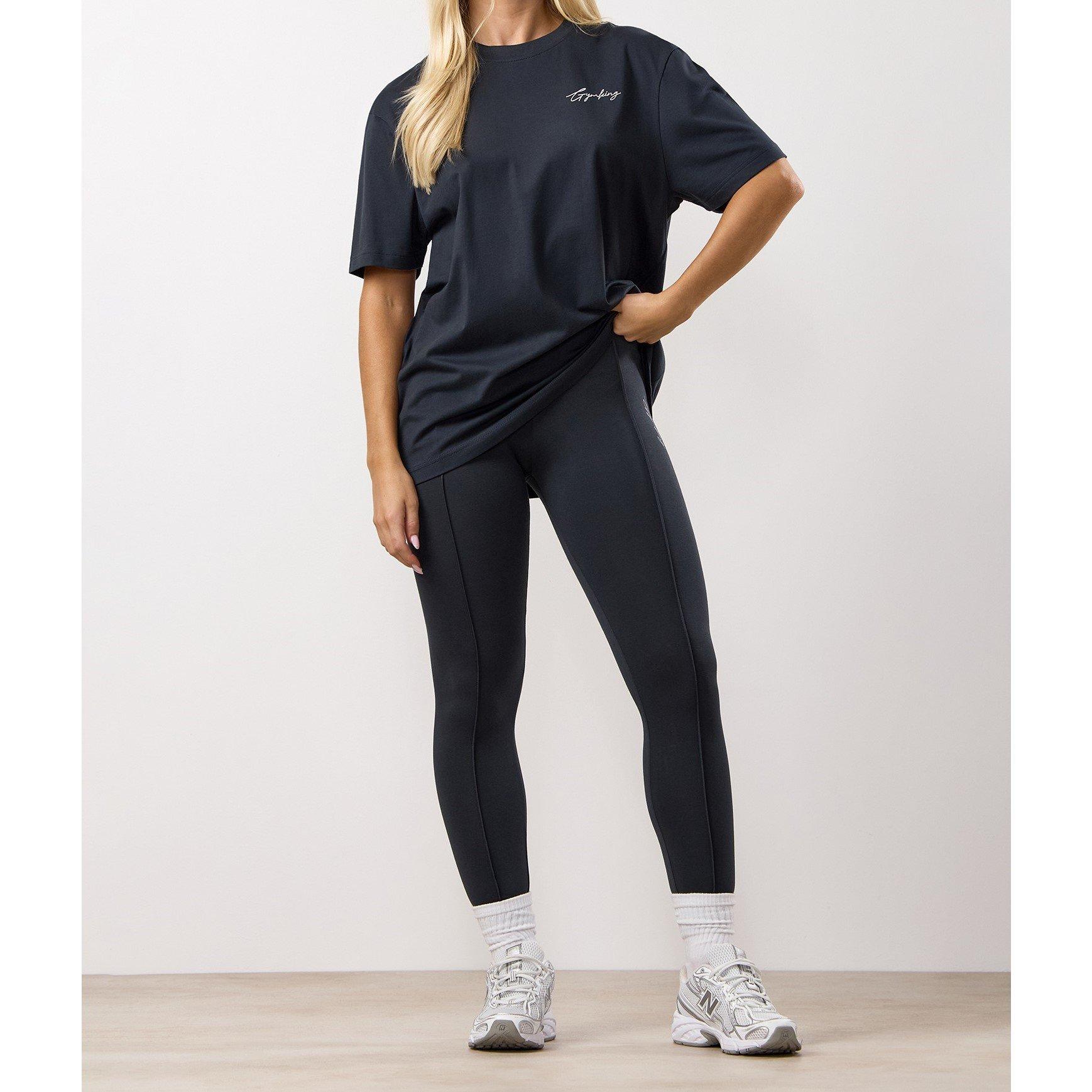 Blu Notte - Gym King - Women's High Waisted Full Length Cotton Leggings - 6