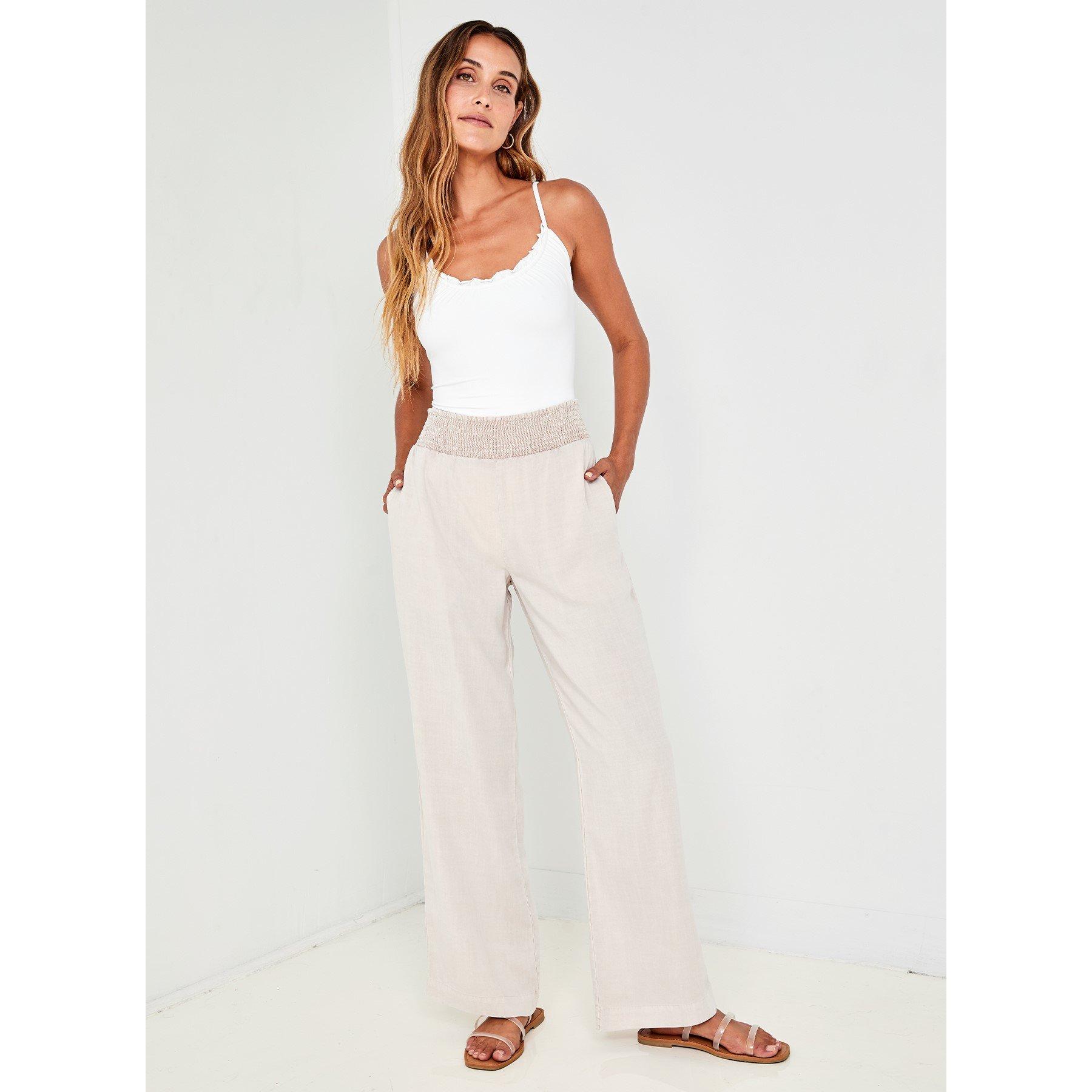Women's Smock Waist Wide Leg Trousers
