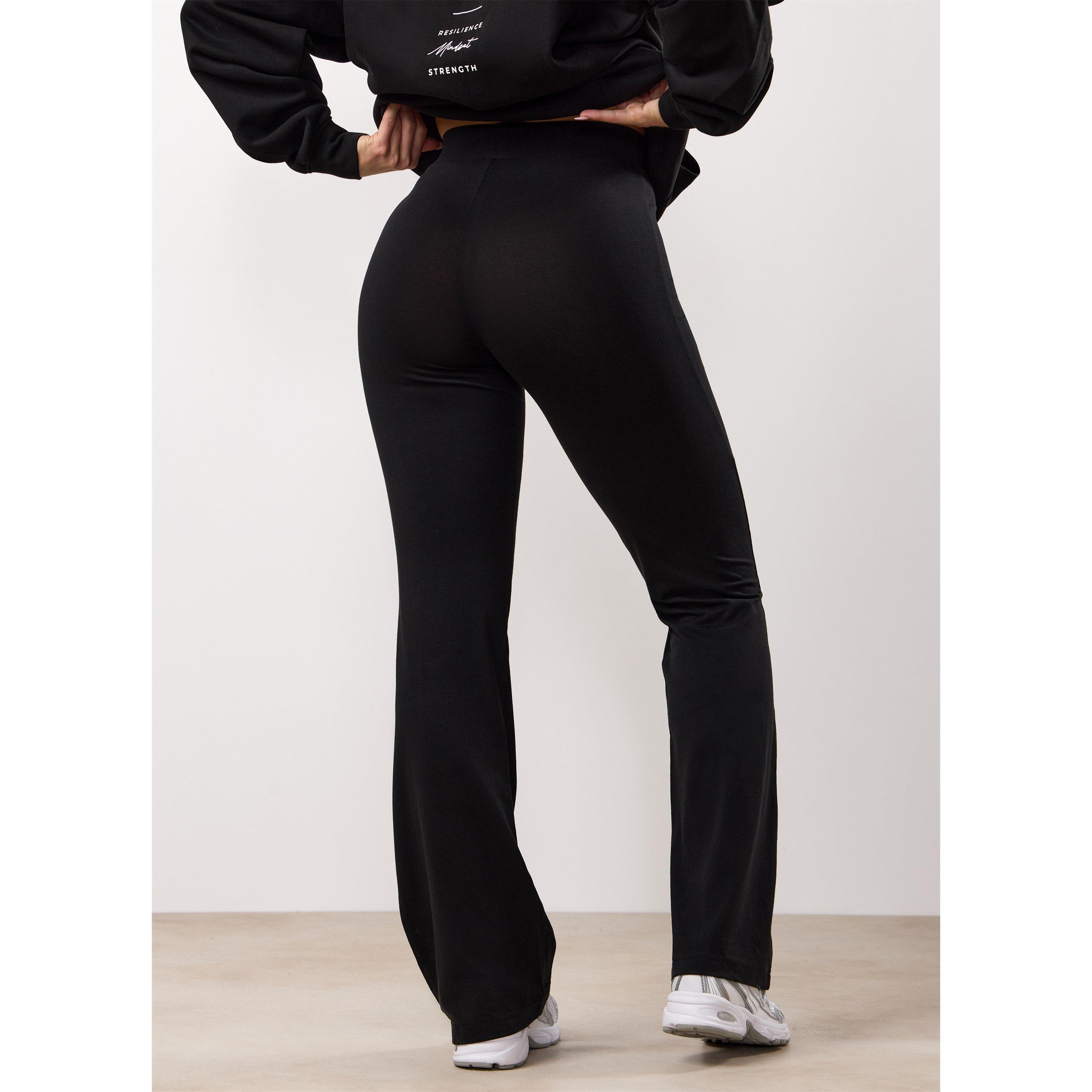 Zwart - Gym King - Gym King Reset Cotton Flared Legging - 4