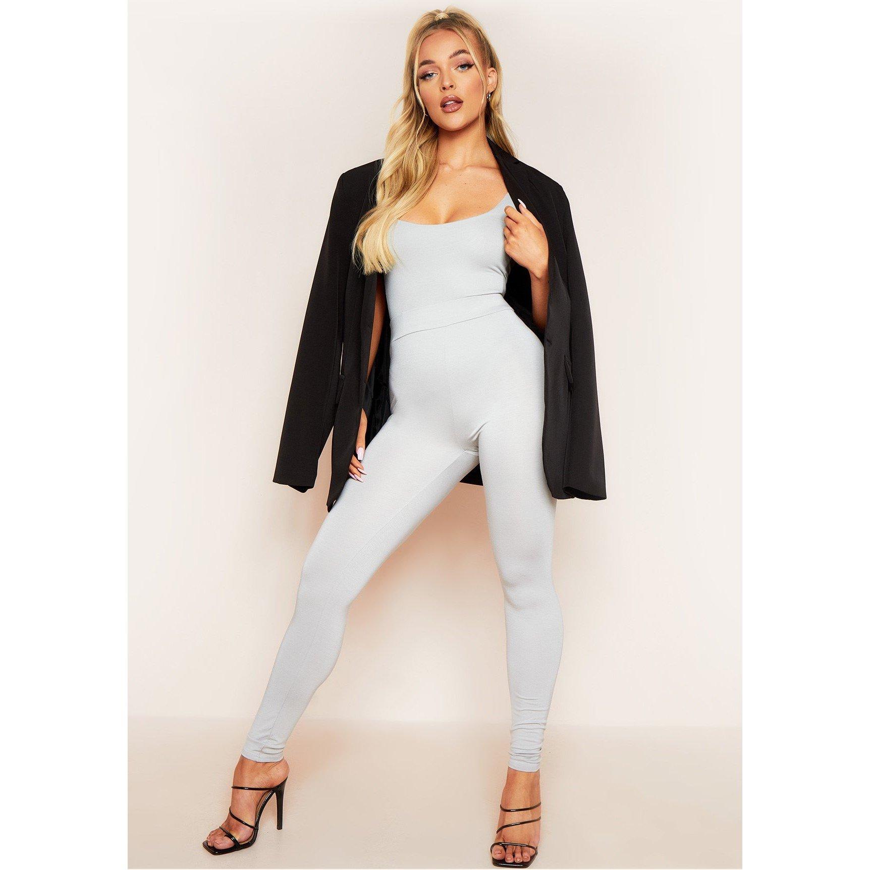 Missy Empire Women's High Waisted Basic Jersey Leggings - Grey - 6 (2XS)