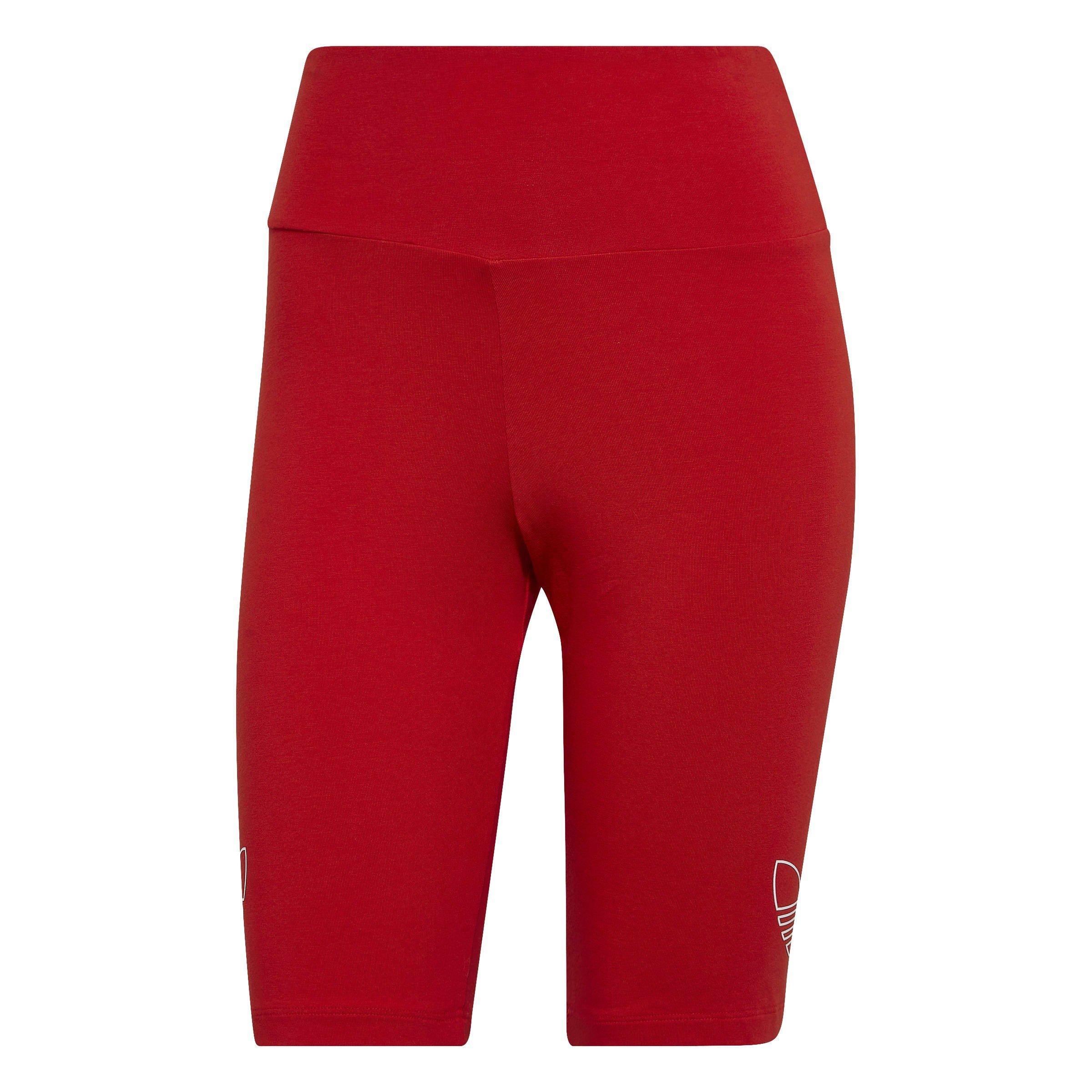 VIVID RED - adidas Originals - adidas Knee Length Bike Shorts Womens - 1