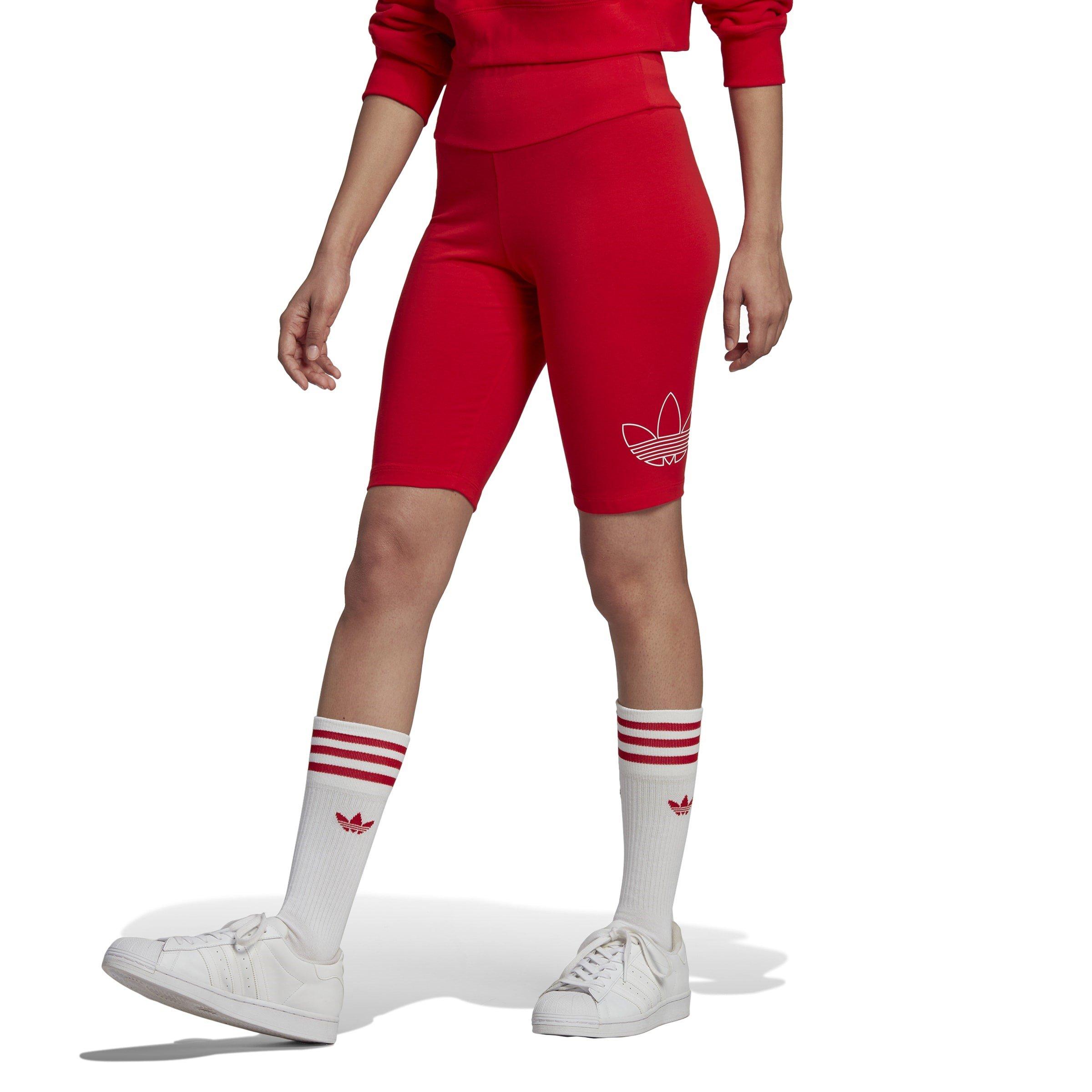 VIVID RED - adidas Originals - Knee Length Bike Shorts Womens - 2