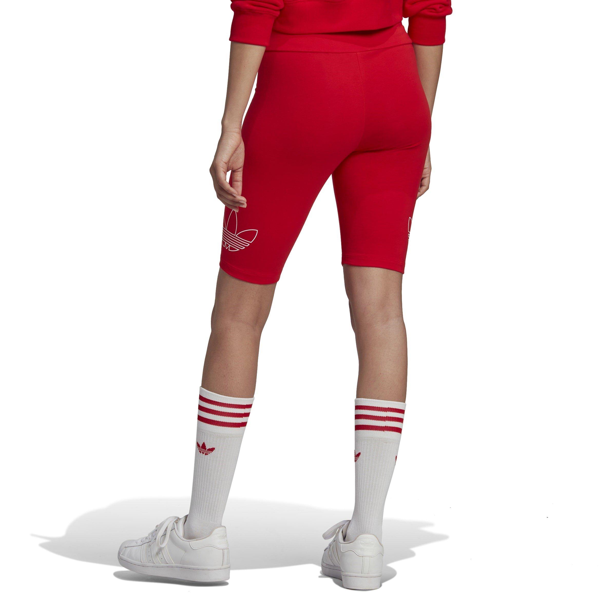 VIVID RED - adidas Originals - Knee Length Bike Shorts Womens - 3