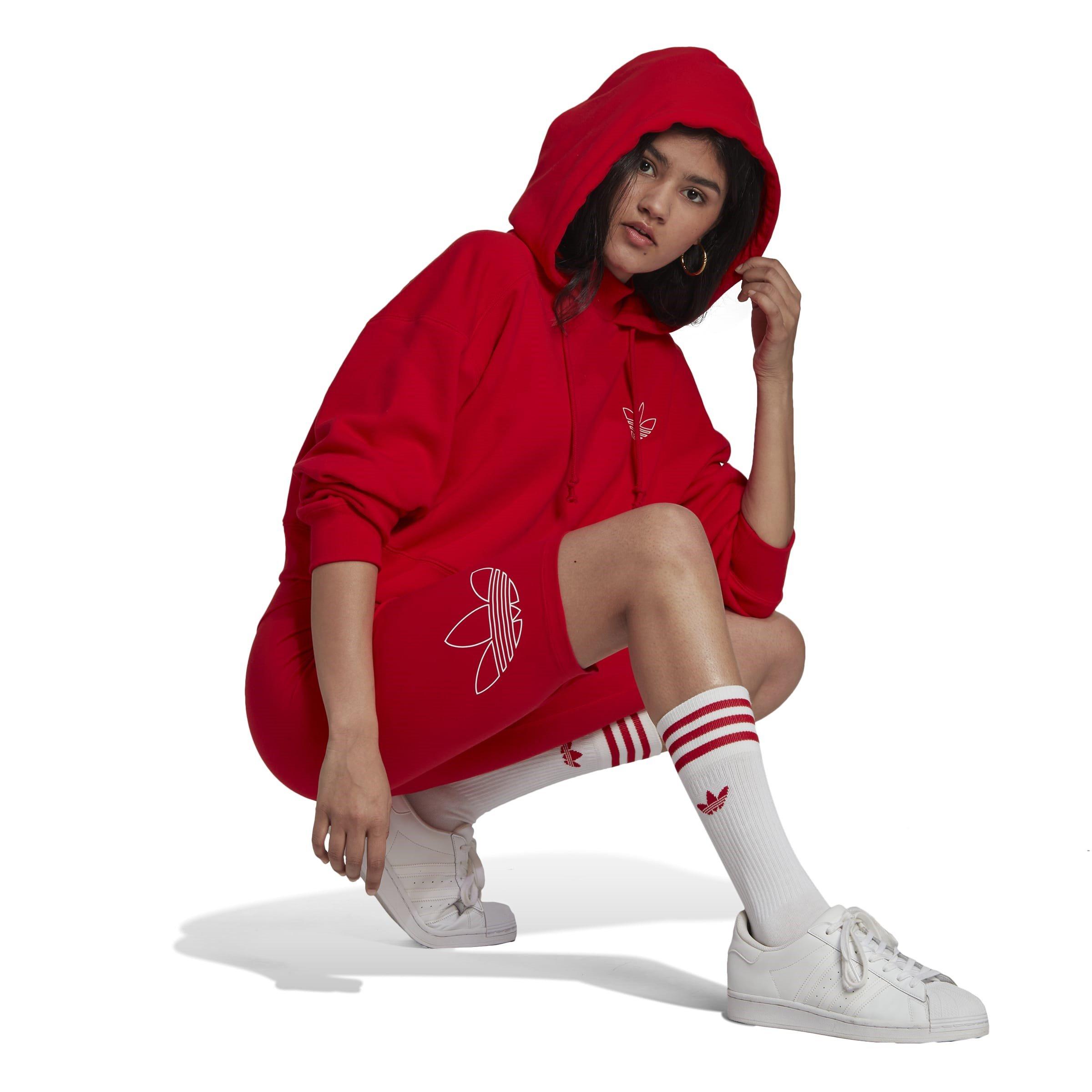 VIVID RED - adidas Originals - Knee Length Bike Shorts Womens - 4