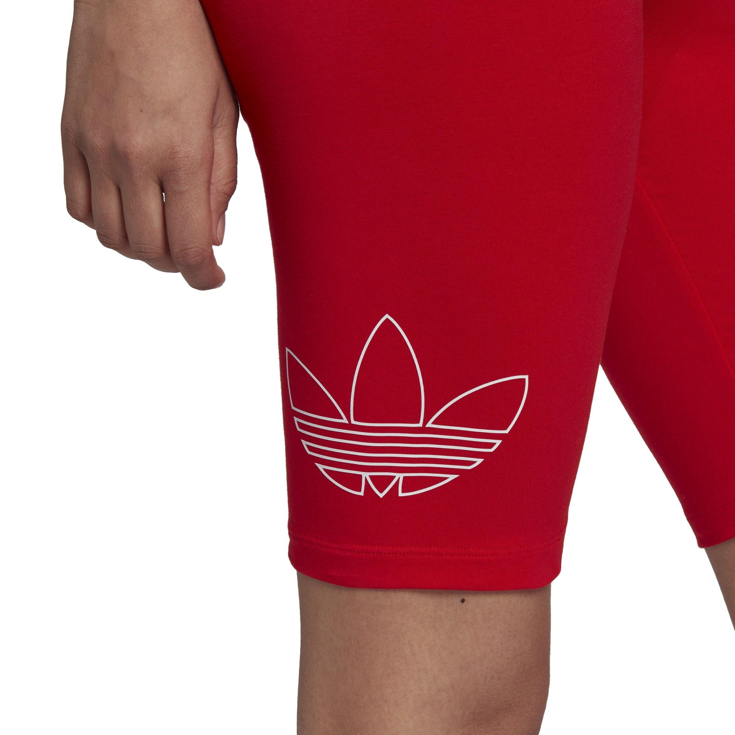 VIVID RED - adidas Originals - Knee Length Bike Shorts Womens - 5