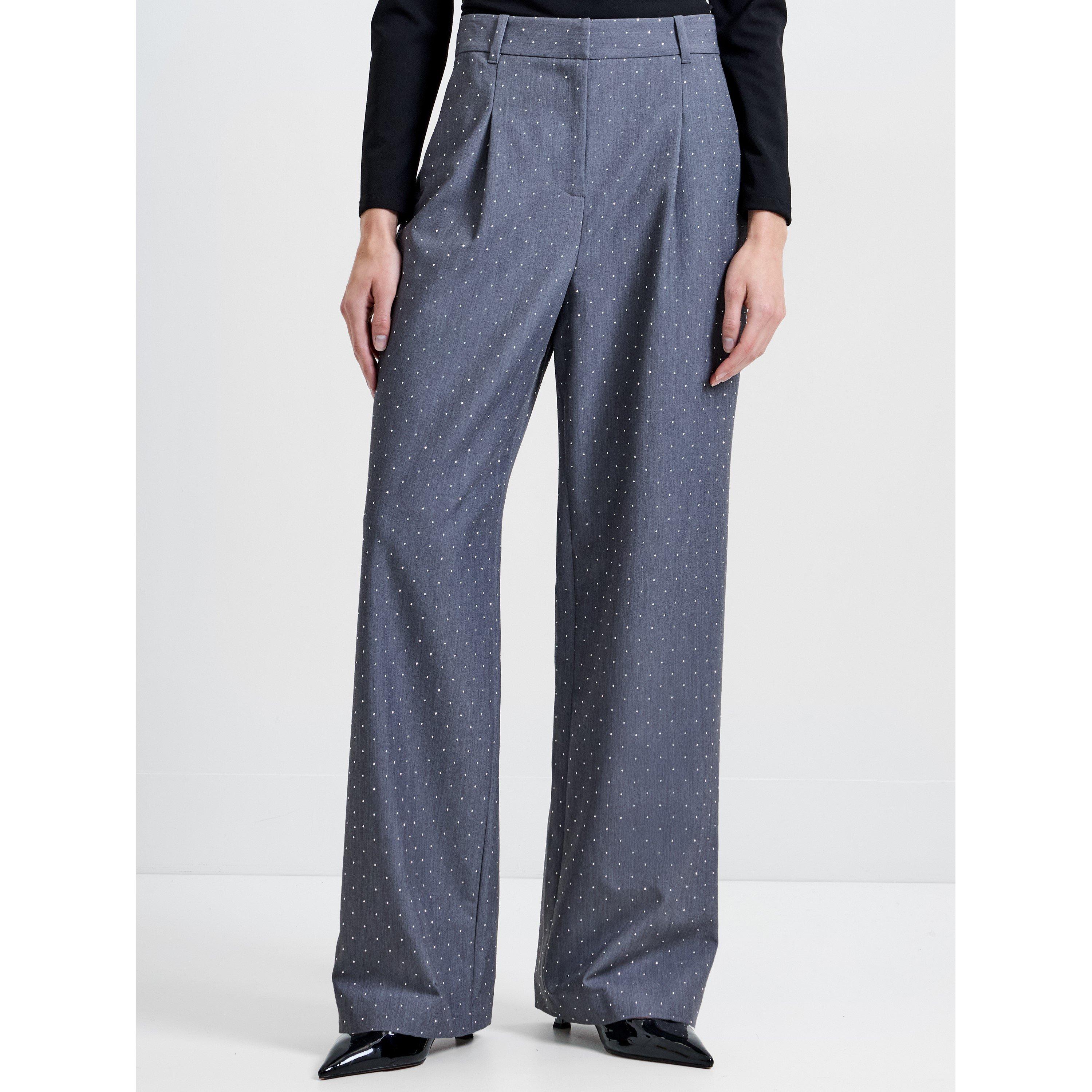 French Connection Women's Wide Leg Trousers - Grey - 8 (XS)