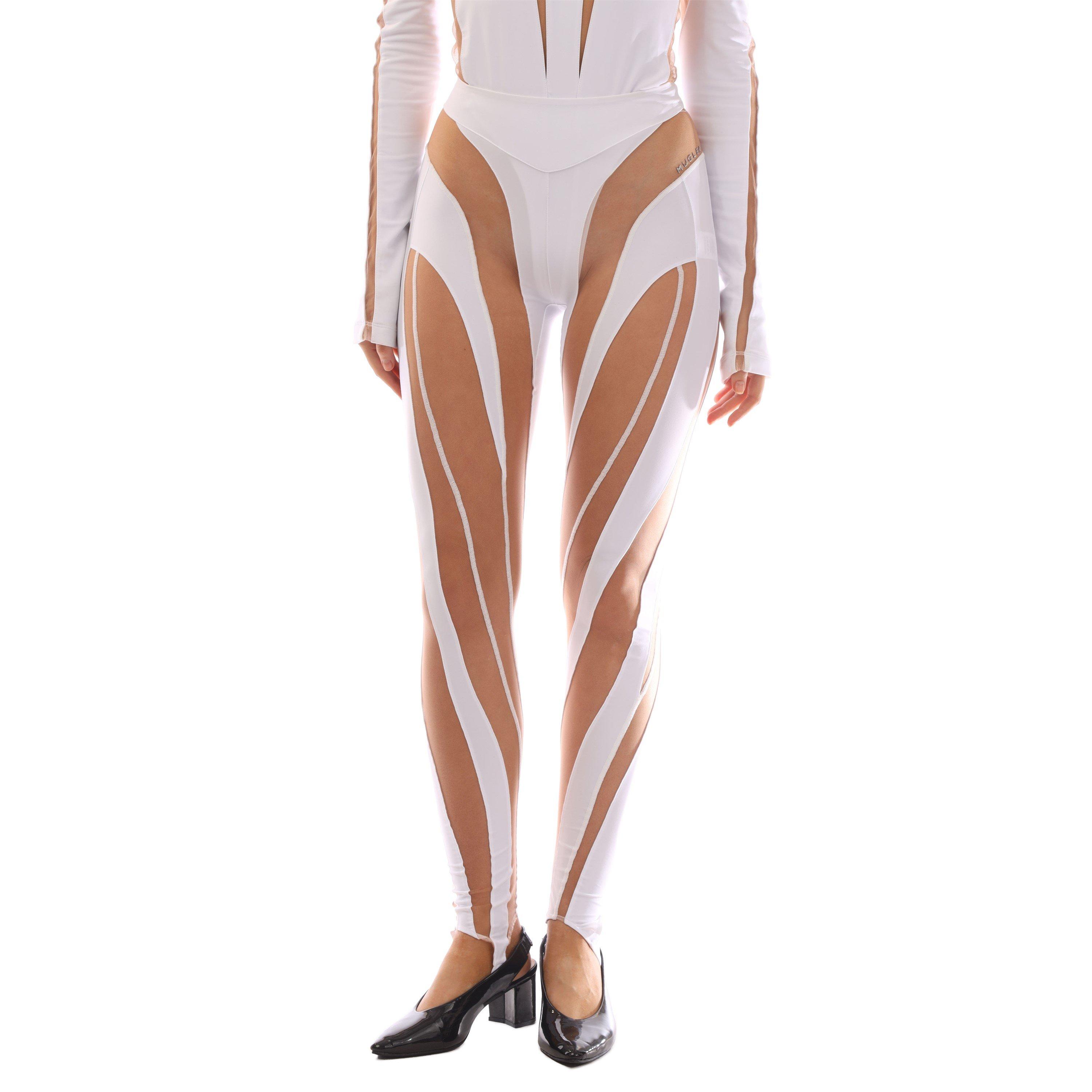 White - Mugler - Women's Spiral Leggings - 1