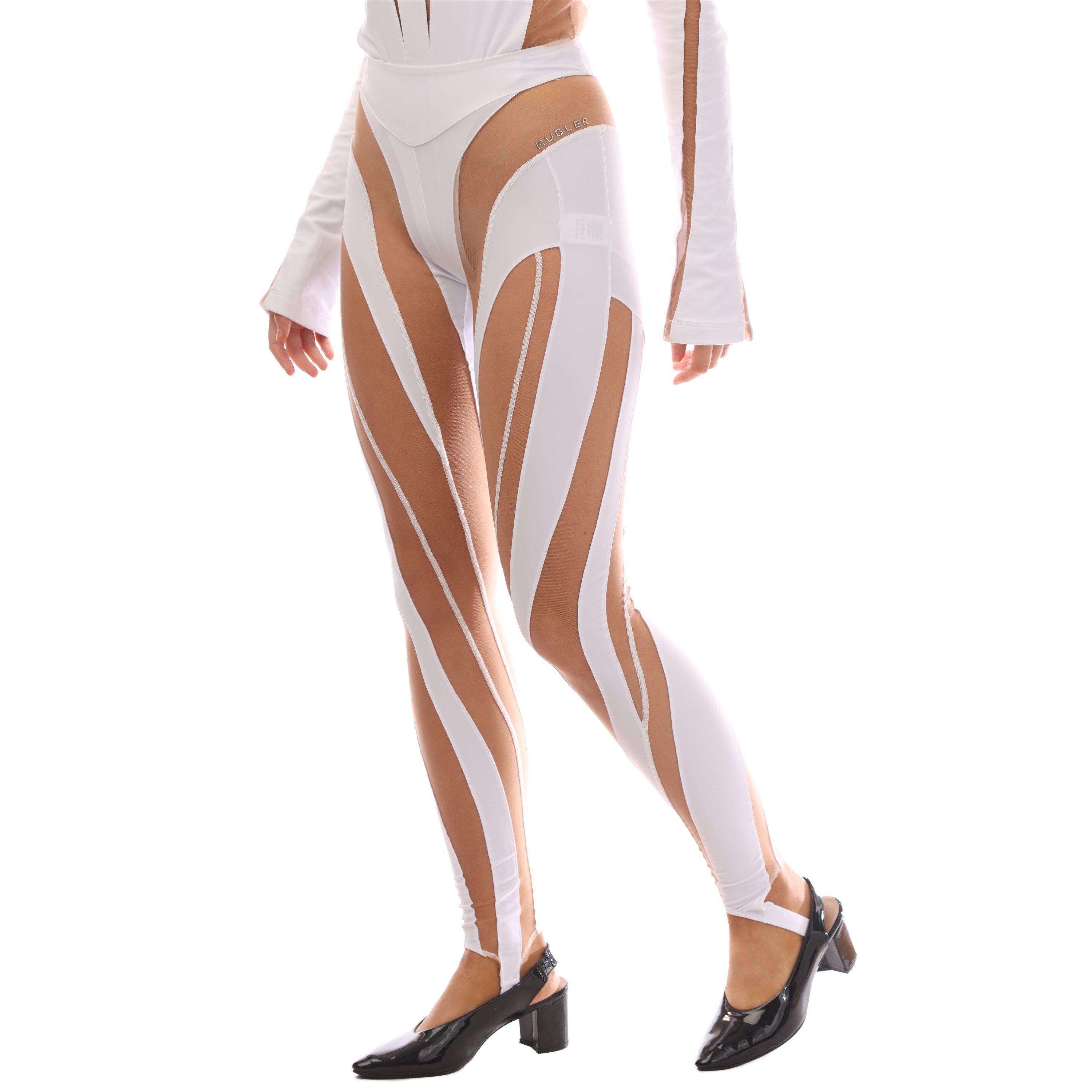 White - Mugler - Women's Spiral Leggings - 3