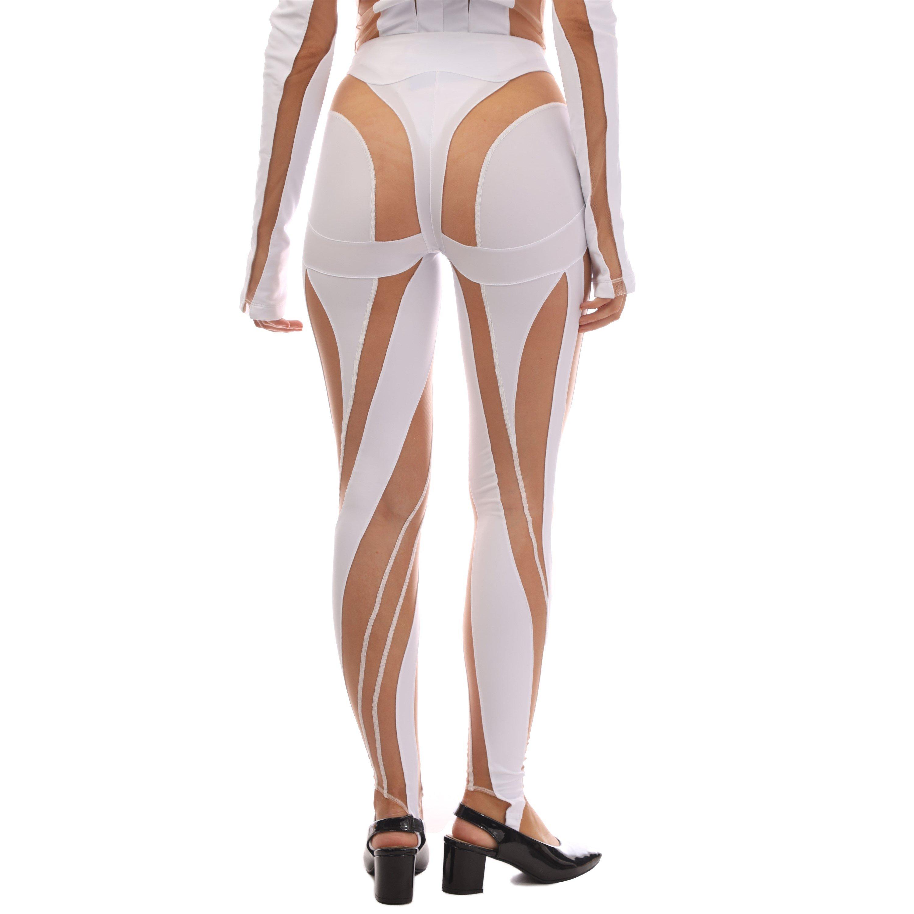 White - Mugler - Women's Spiral Leggings - 4