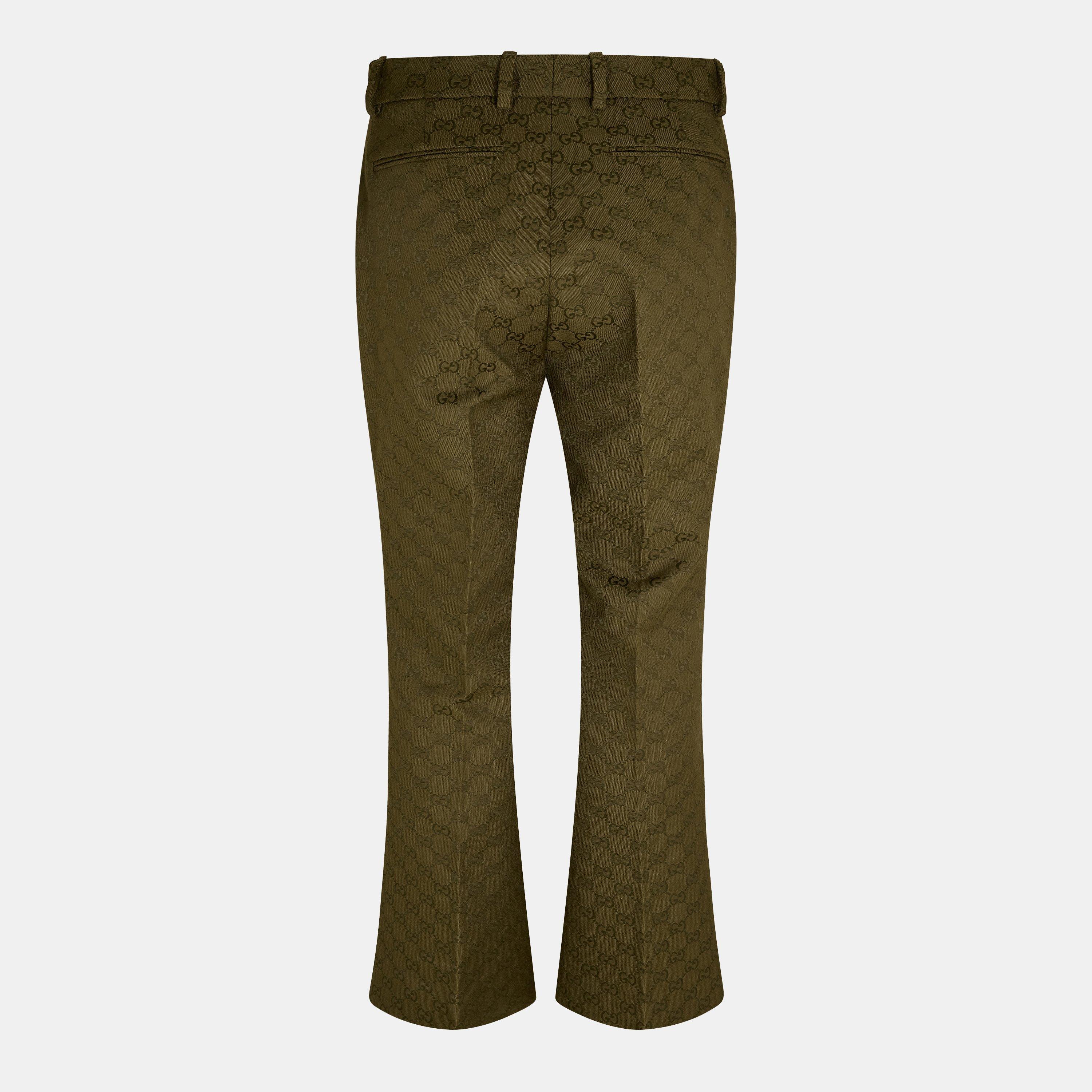 Army Green - Gucci - Women's Slim Fit Trousers - 2