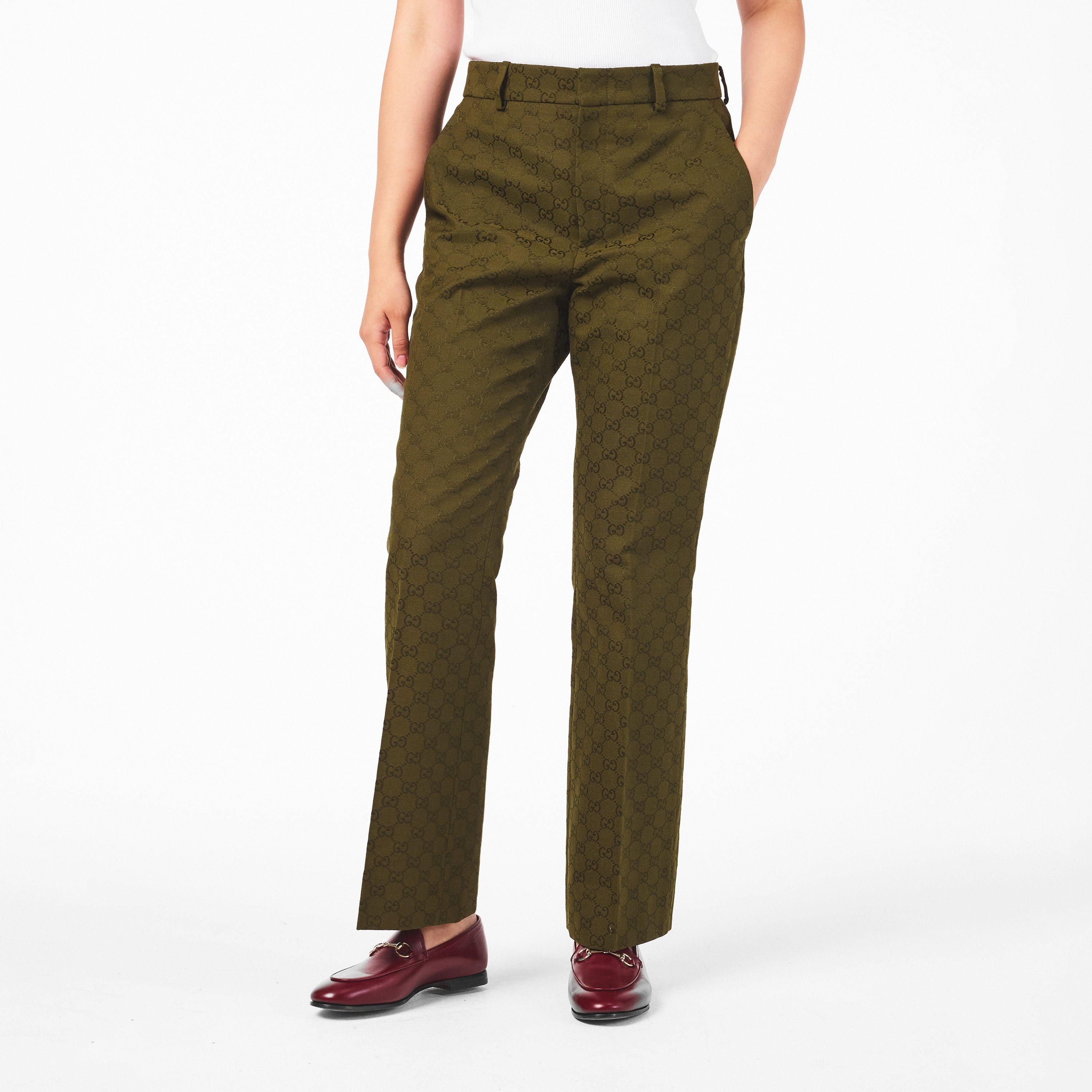 Army Green - Gucci - Women's Slim Fit Trousers - 3