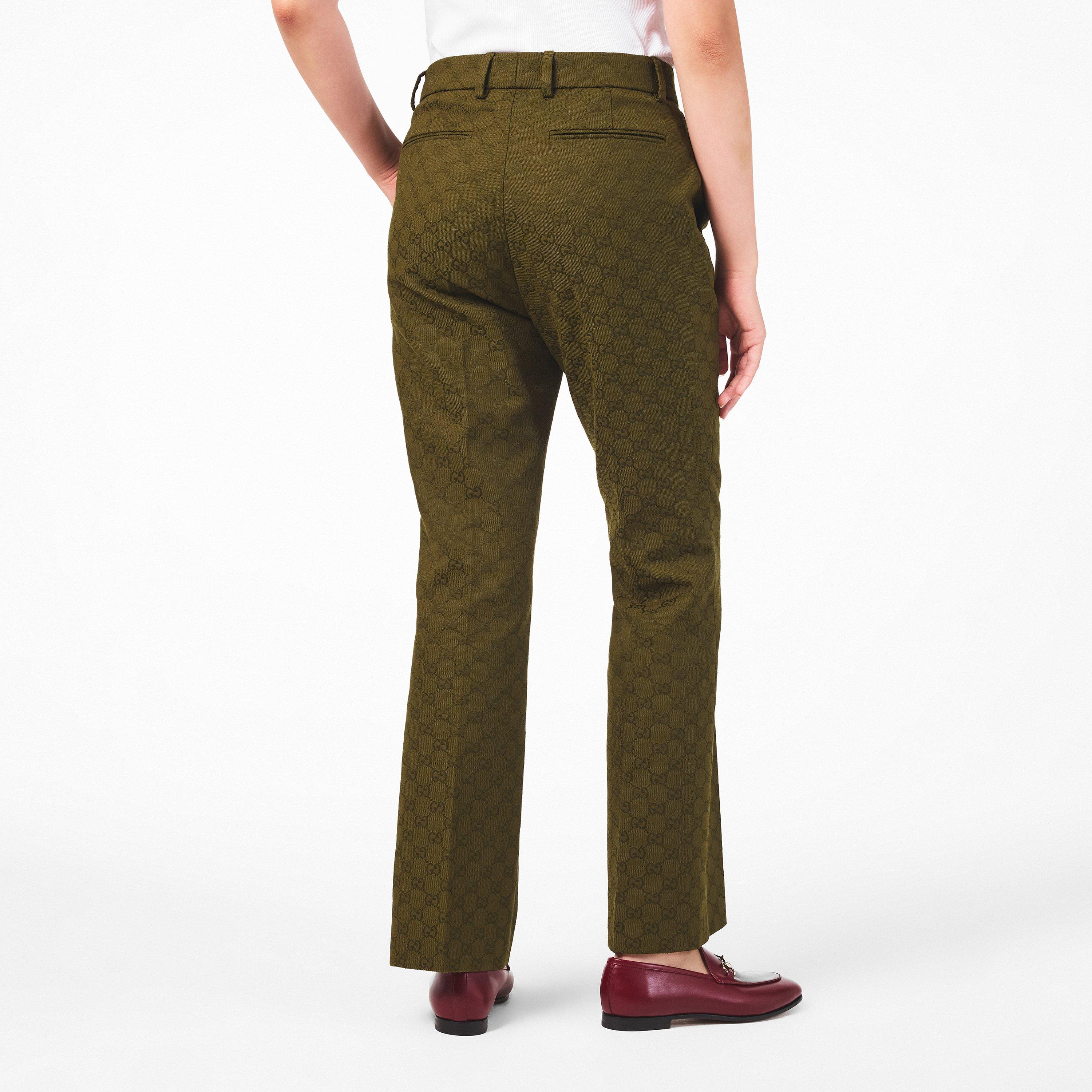 Army Green - Gucci - Women's Slim Fit Trousers - 4