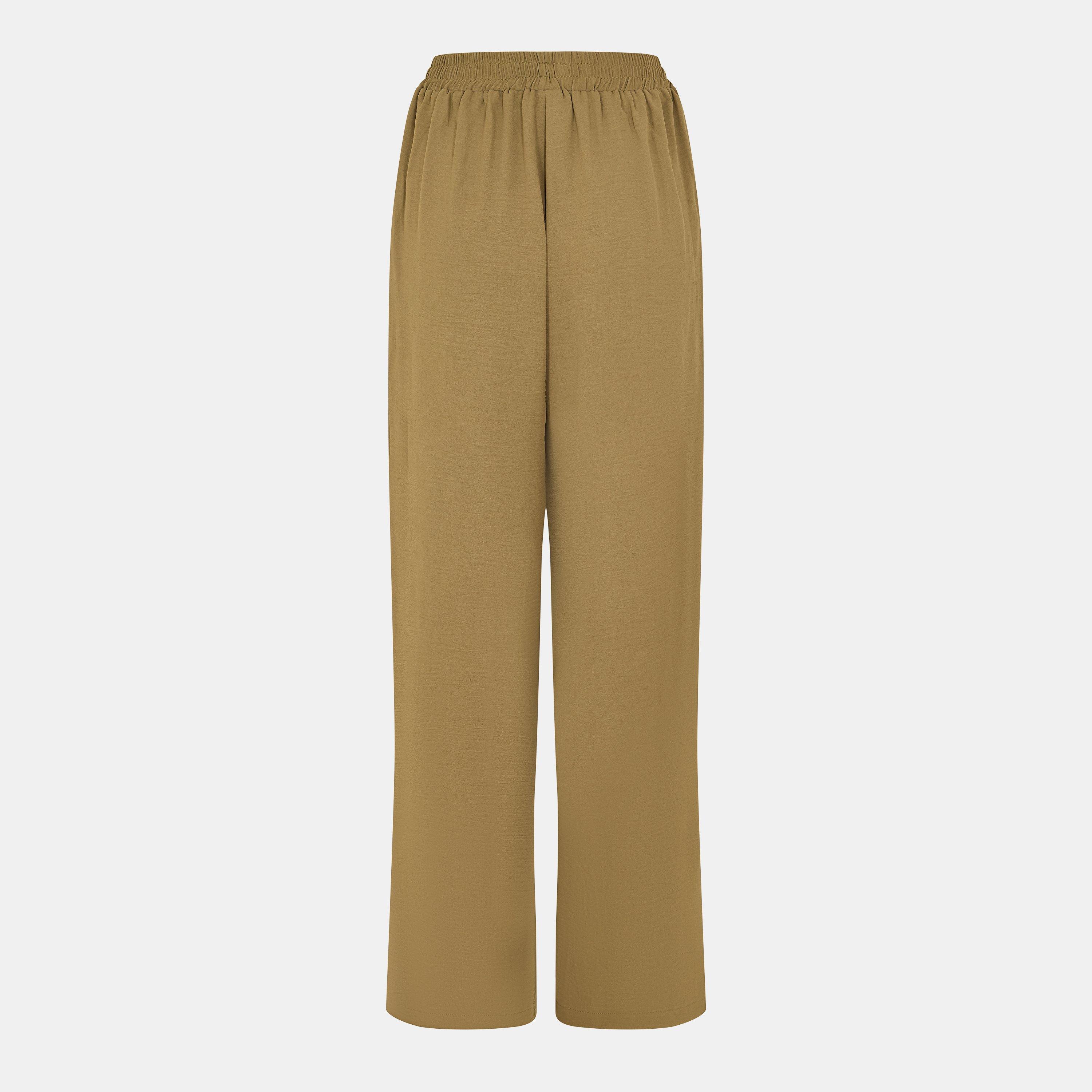 Green - AX Paris - Wide Leg Trousers With Elasticated Waist - 2