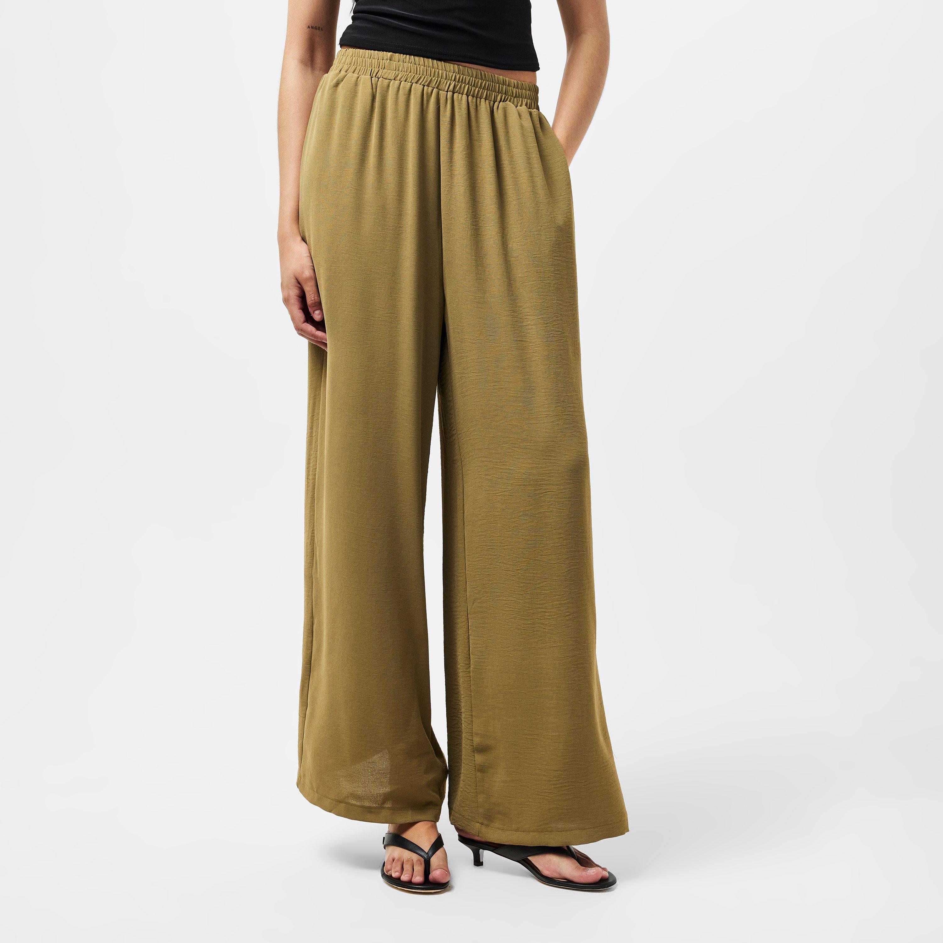 Green - AX Paris - Wide Leg Trousers With Elasticated Waist - 3