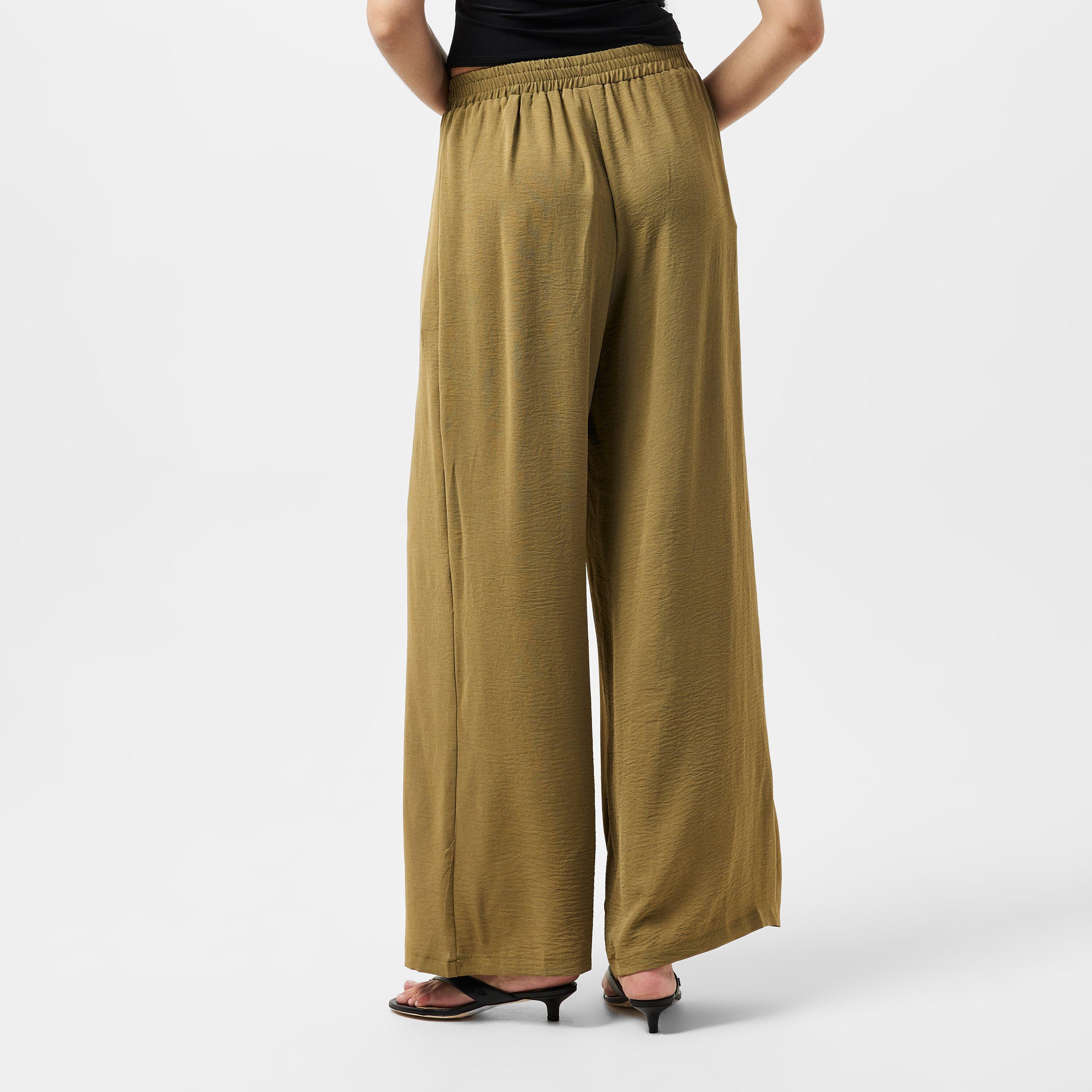 Green - AX Paris - Wide Leg Trousers With Elasticated Waist - 4